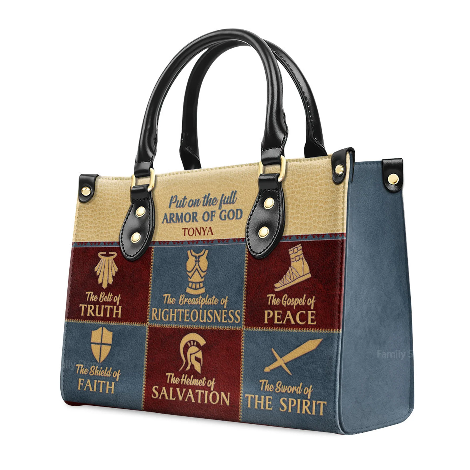 The Belt Of Truth - Thoughtful Gift For Christians - Personalized Leather Handbag With Handle - AT4080711 - Image 3