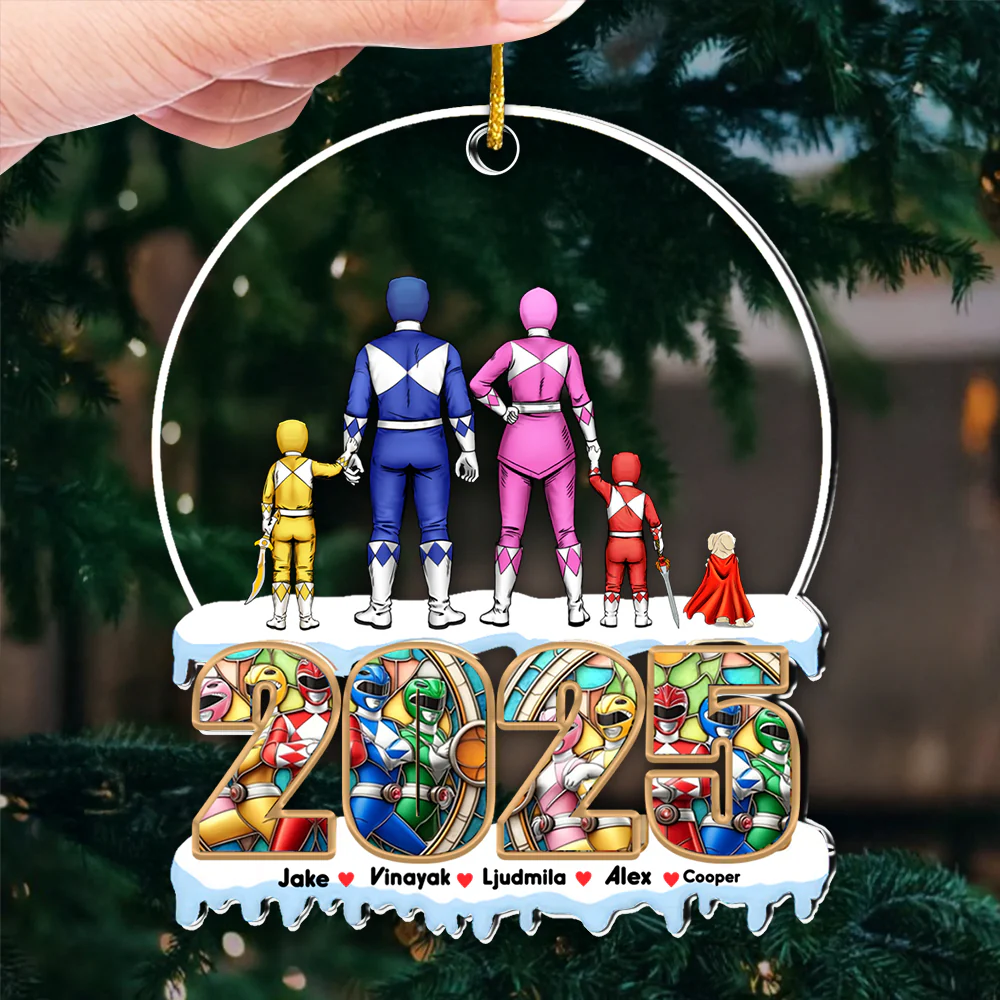 The Best Family The Best Power Ranger Team - Gift For Family Members - Personalized Acrylic Ornament  - CL21 NA94 - Image 3