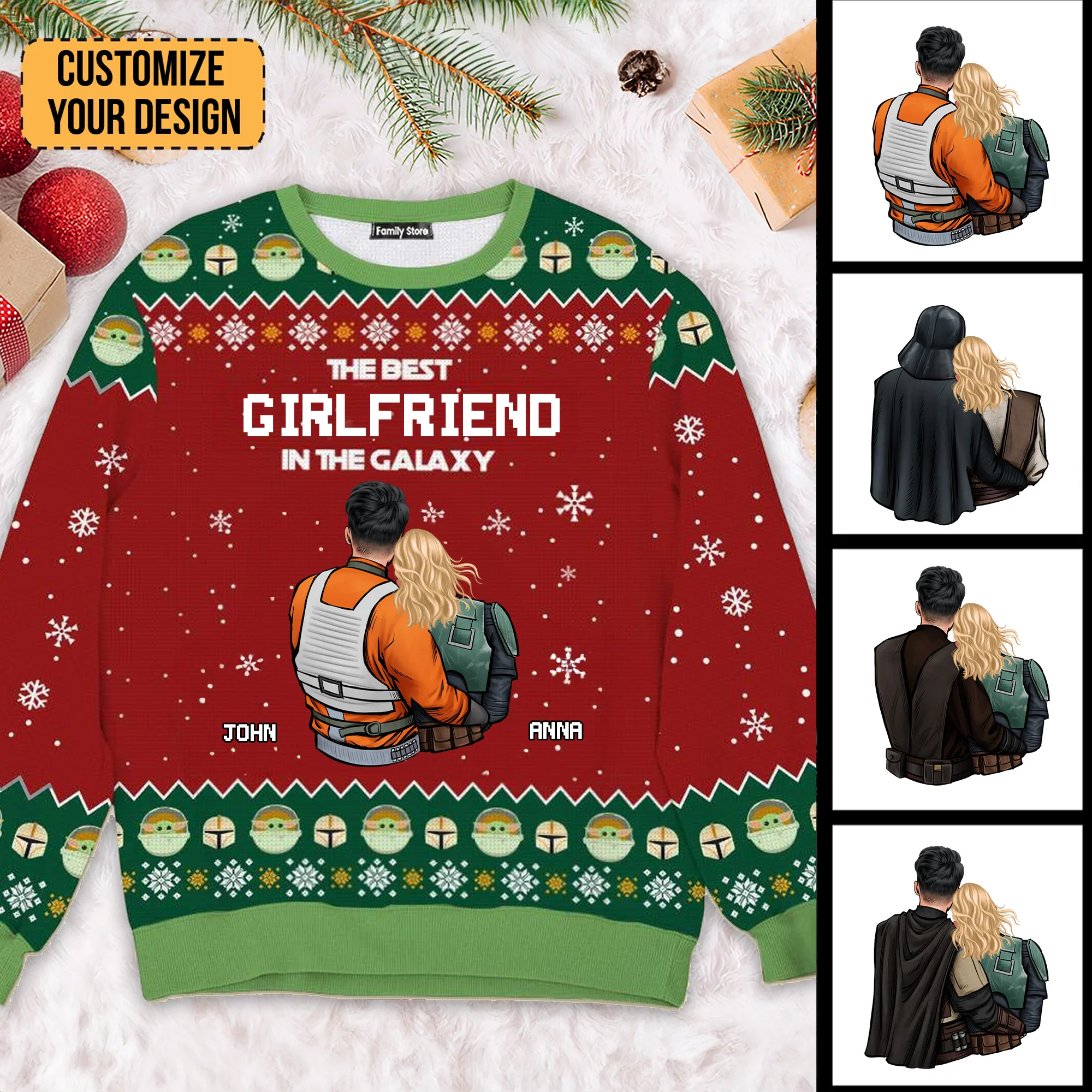 The Best Girlfriend Of The Galaxy Stwa - Gift For Girlfriend, Husband Wife, Anniversary - Personalized Ugly Sweatshirt - CL19 - Image 2