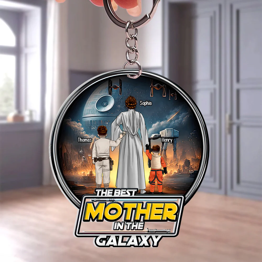 The Best Mother In The Galaxy - Personalized Acrylic Keychain - Gift for Mom, Grandma, Wife | CL08 NH96