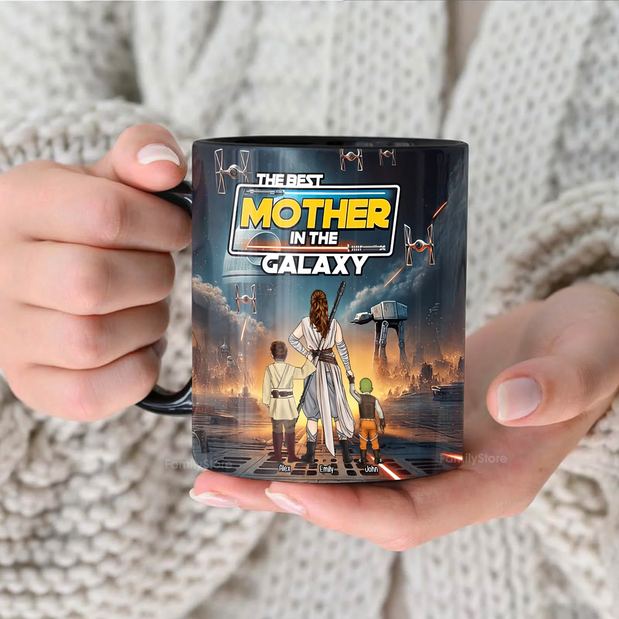 The Best Mother In The Galaxy - Personalized Black Mug - Gift for Mom, Grandma, Wife | CL08 NH96 - Image 3