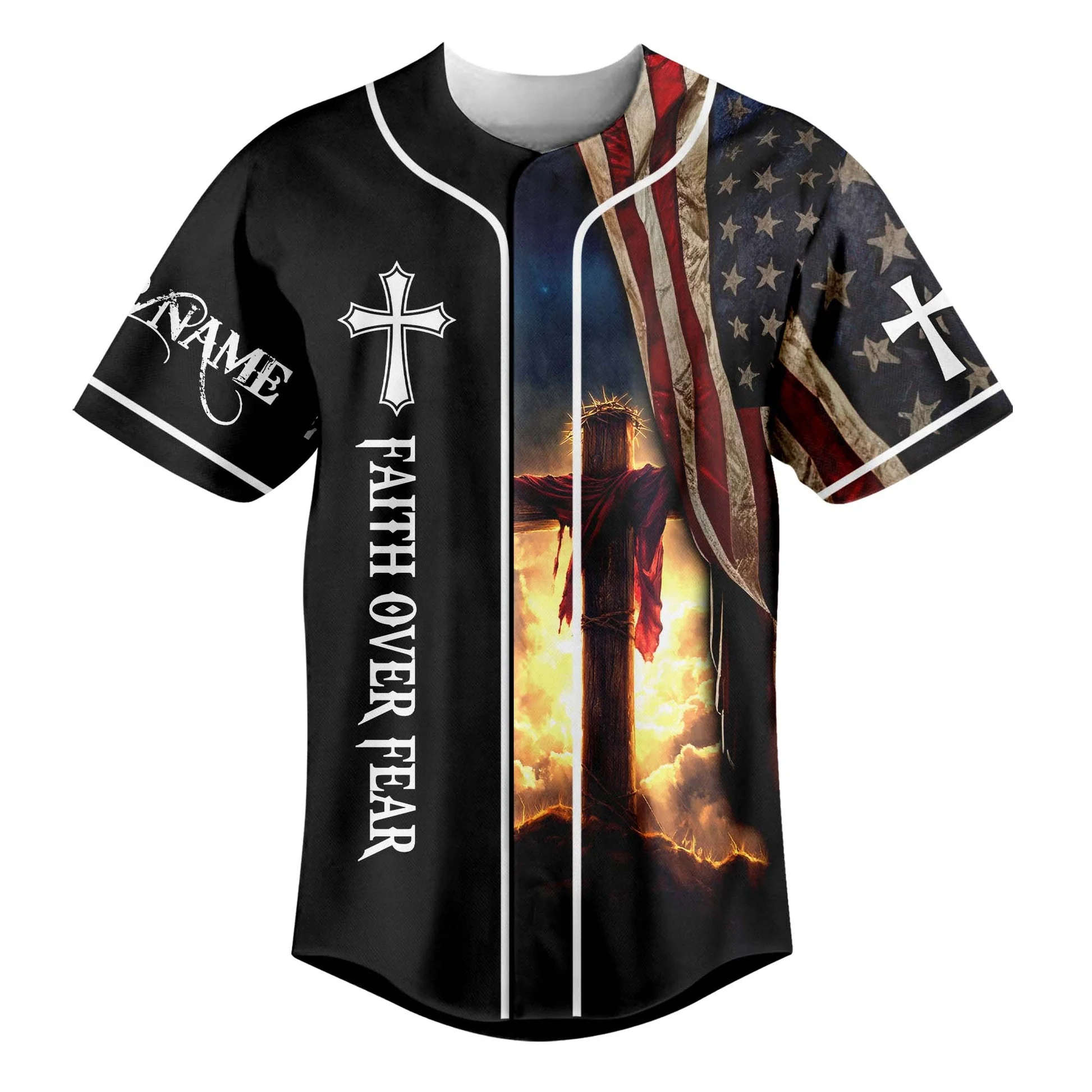 The Cross Is The Evidence Of God's Love For Us Custom Name Baseball Jersey - Christant Gift For Him - Image 2