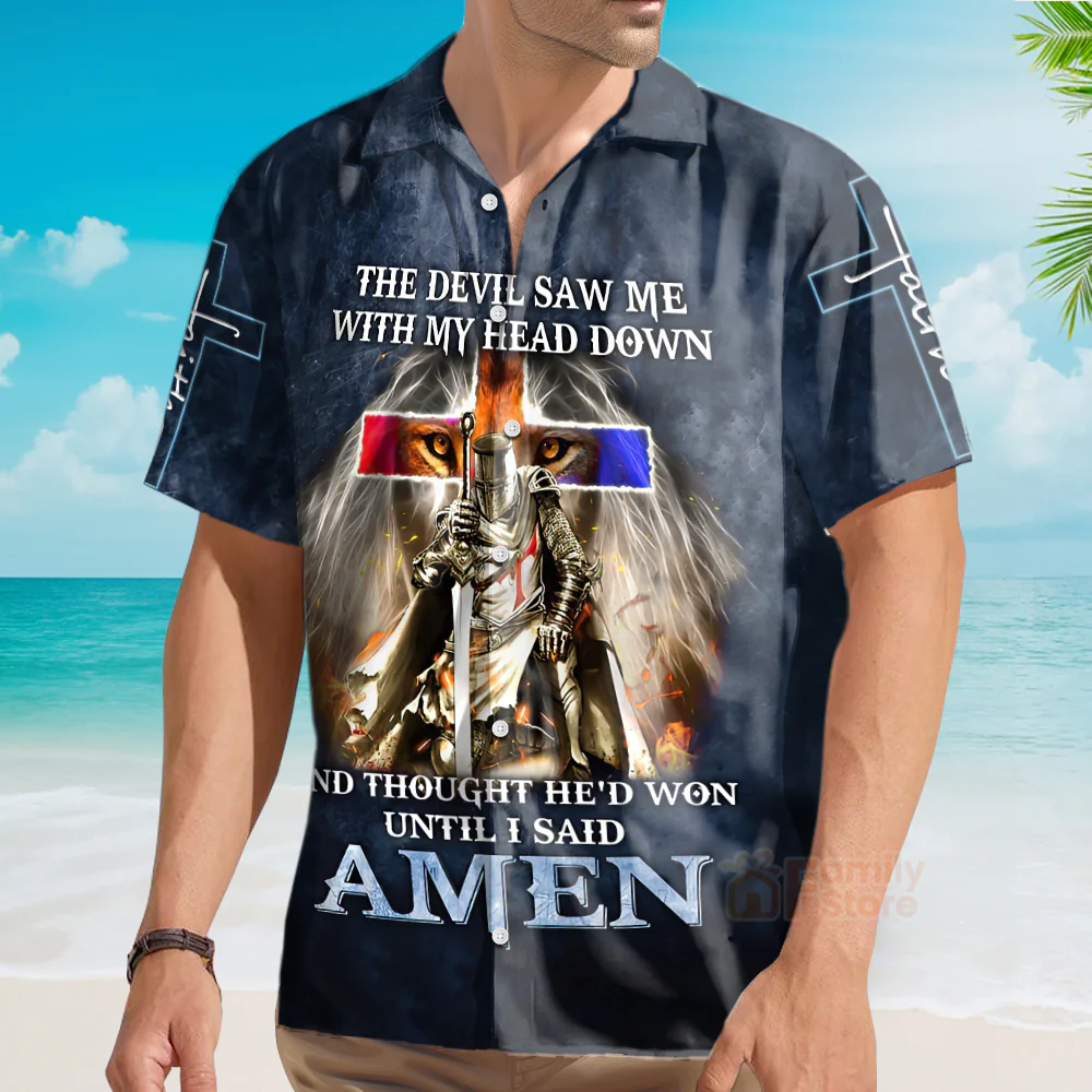 The Devil Saw Me With My Head Down Hawaiian Shirt - Image 4