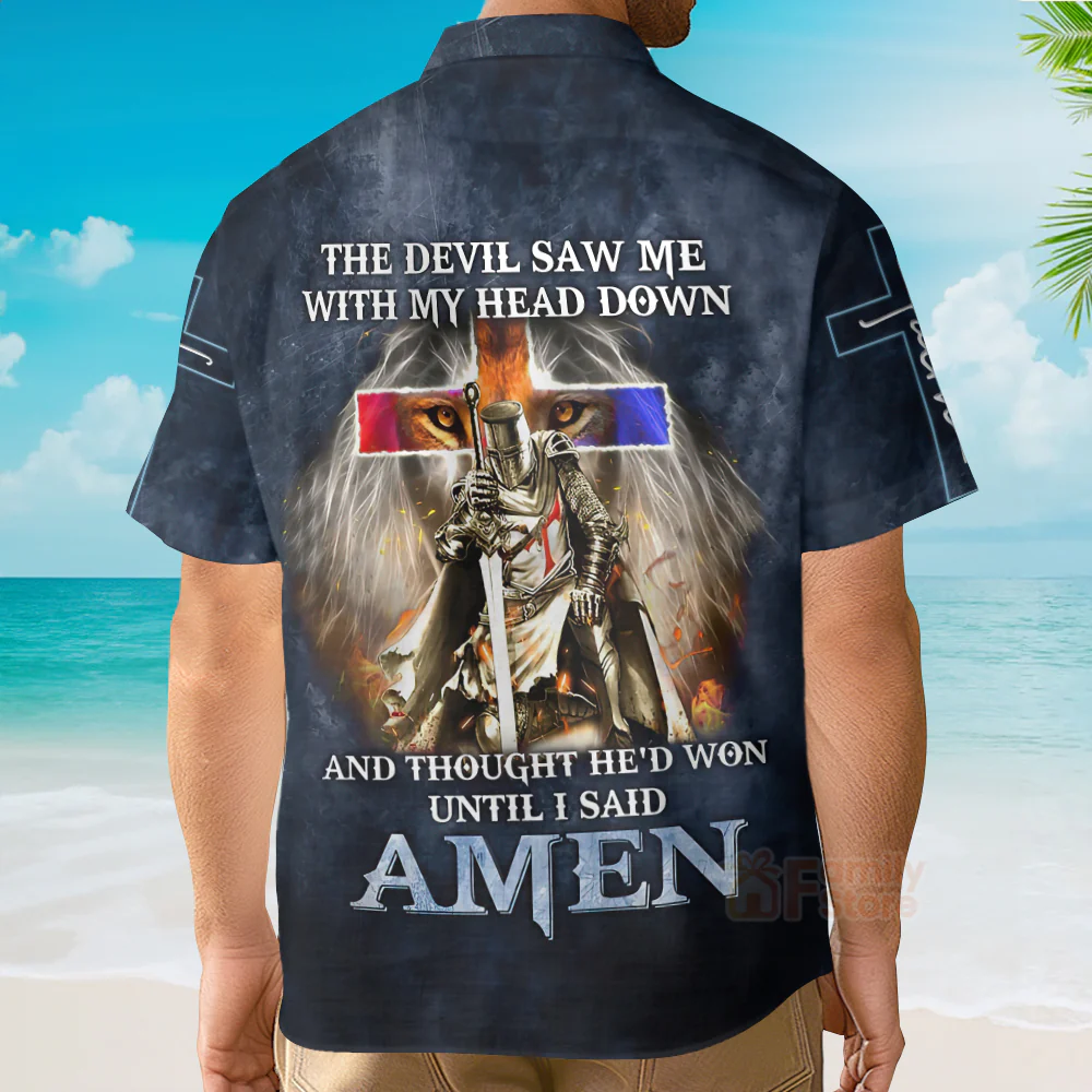 The Devil Saw Me With My Head Down Hawaiian Shirt - Image 5