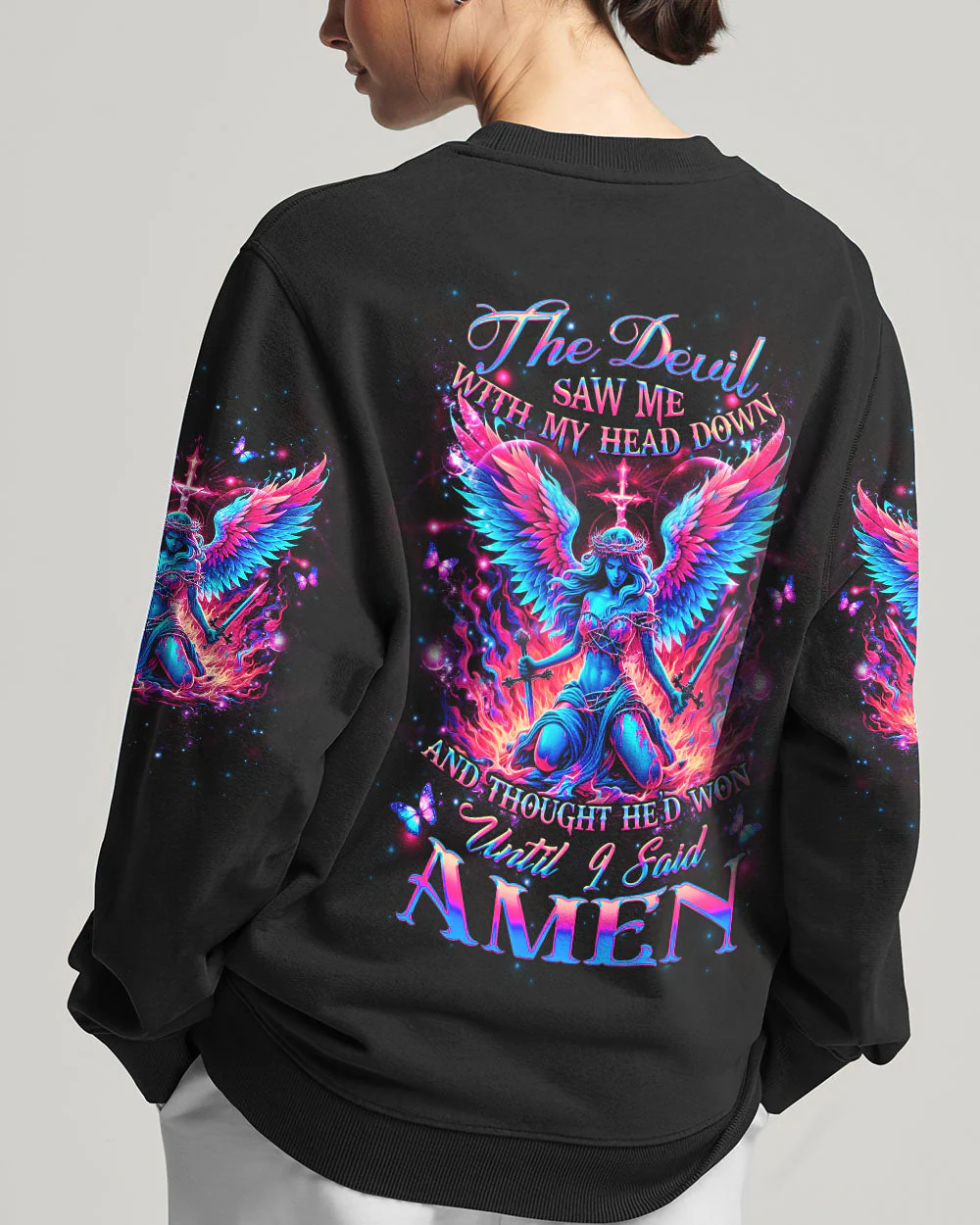 The Devil Saw Me With My Head Down Women's All Over Print Shirt - Yhhg1405244 - Image 4