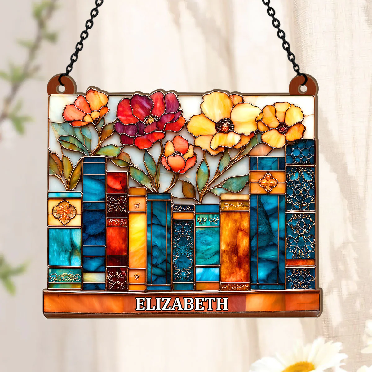 The Floral Library - Personalized Window Hanging Suncatcher - Image 3