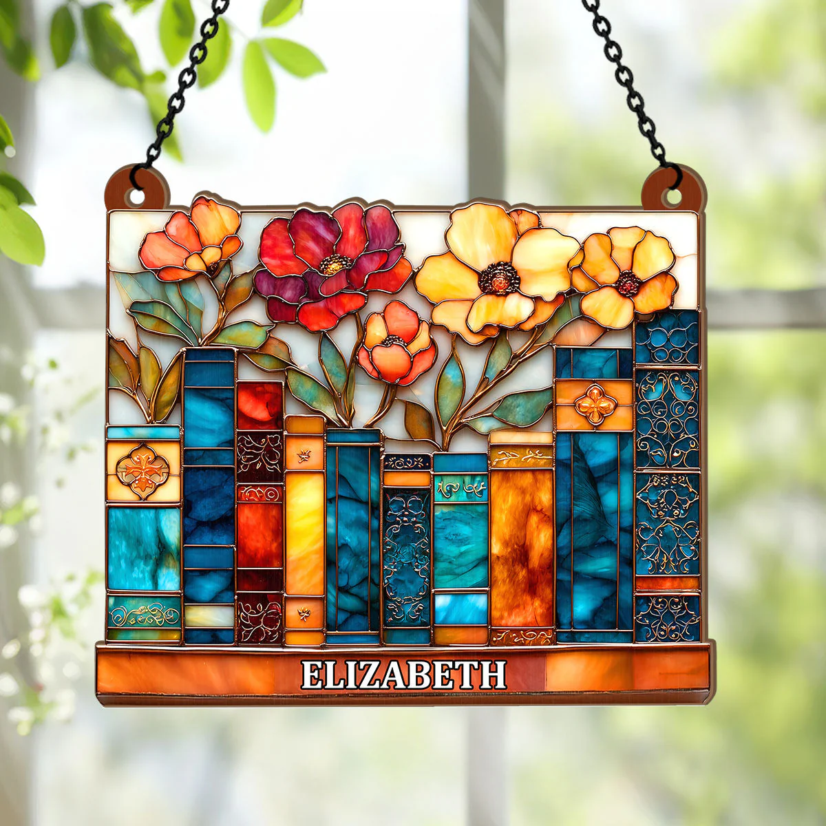 The Floral Library - Personalized Window Hanging Suncatcher - Image 4