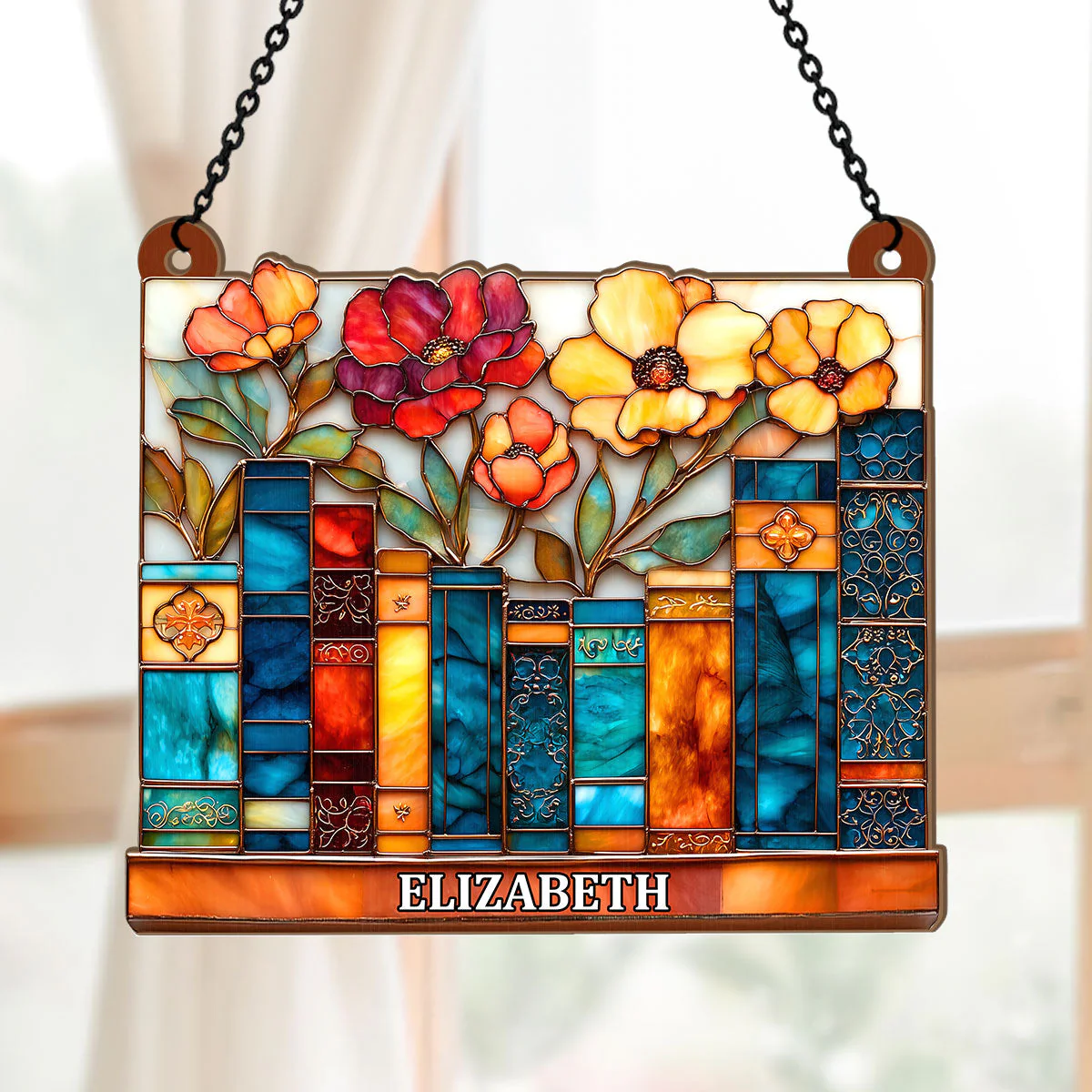 The Floral Library - Personalized Window Hanging Suncatcher - Image 5