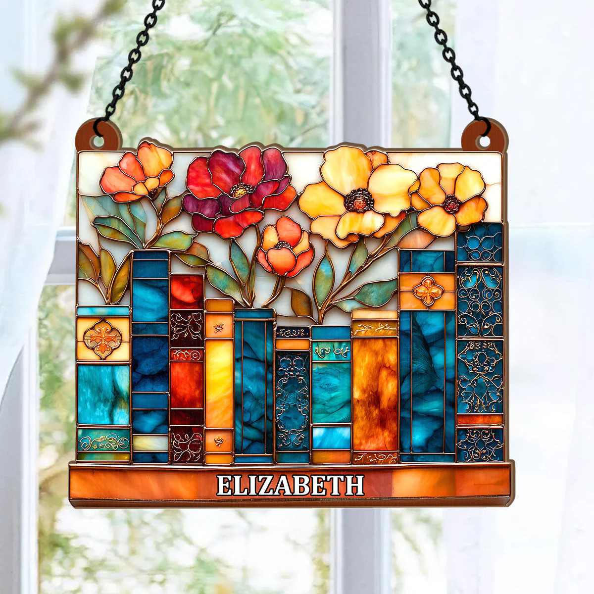 The Floral Library - Personalized Window Hanging Suncatcher - Image 6