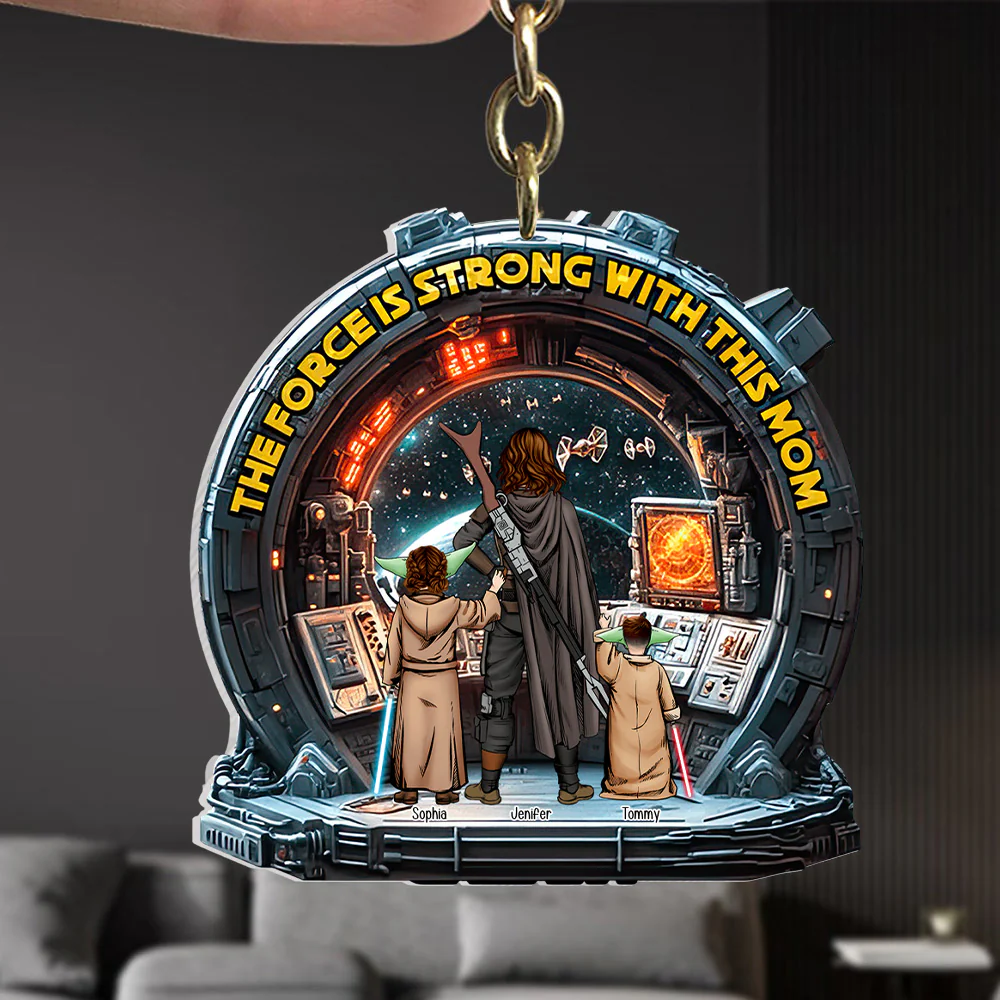 The Force Is Strong With Mom - Personalized Acrylic Keychain - Gift for Mom, Grandma, Wife | CL08.Ver3 - NH96 - Image 3