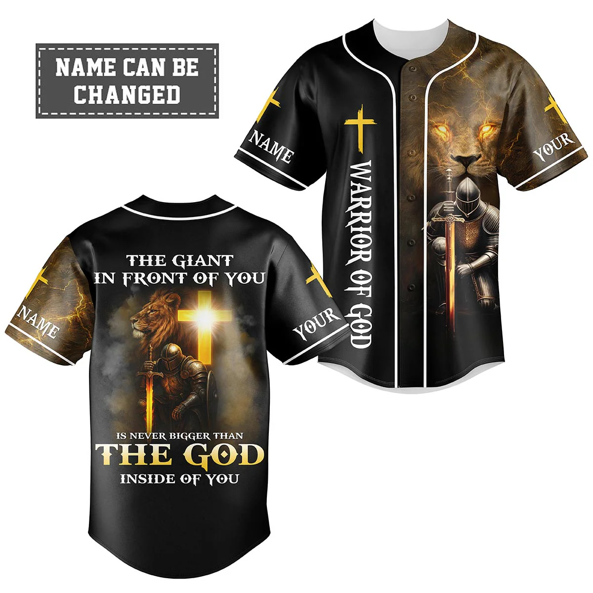 The Giant In Front Of You Is Never Bigger Than The God Inside Of You Custom Name Baseball Jersey - Christant Gift For Him