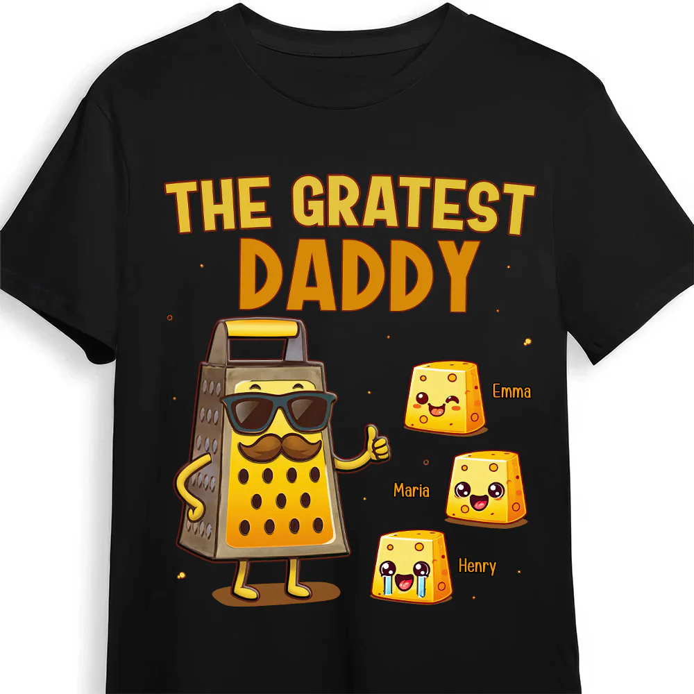 The Gratest Daddy Cheese Pattern - Personalized Shirt - Gift For Dad, Grandpa, Father's Day NA94