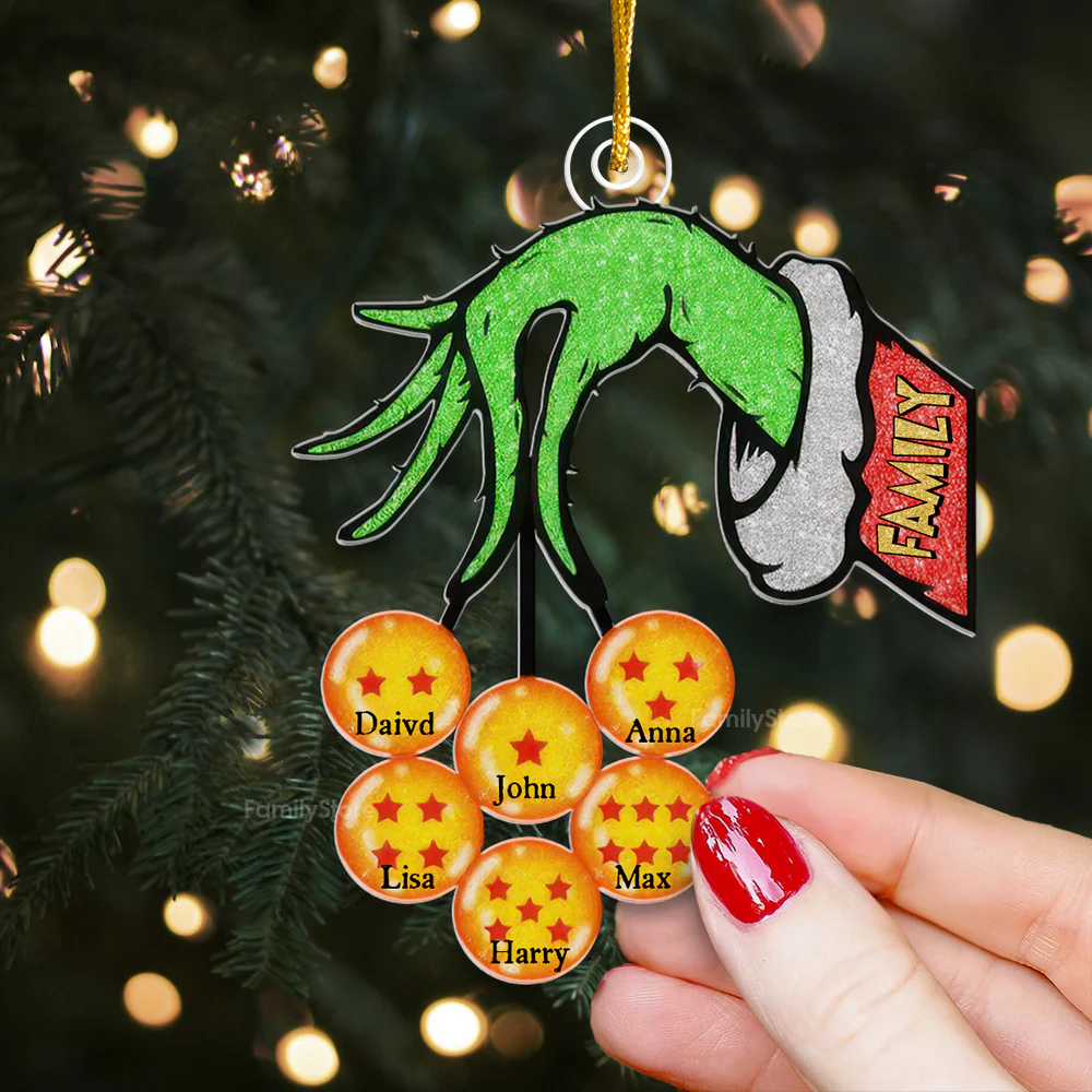 The Green Monster Steals All Of My DrBas - Gift For Family - Personalized Acrylic Ornament - NA94