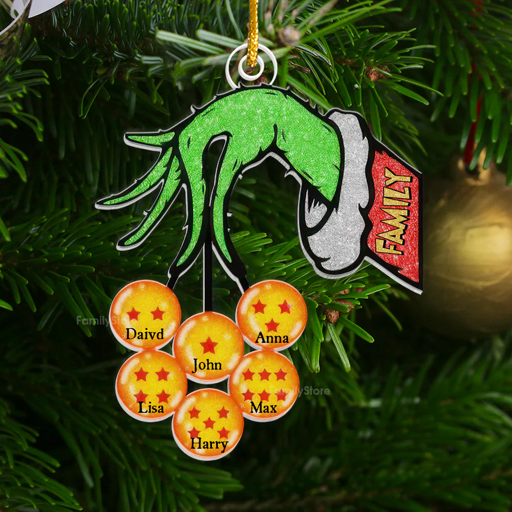 The Green Monster Steals All Of My DrBas - Gift For Family - Personalized Acrylic Ornament - NA94 - Image 2