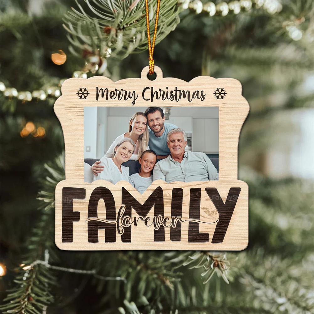 The Holidays Are A Time For Family - Gift For Family - Personalized Wood Ornament NA94 - Image 2