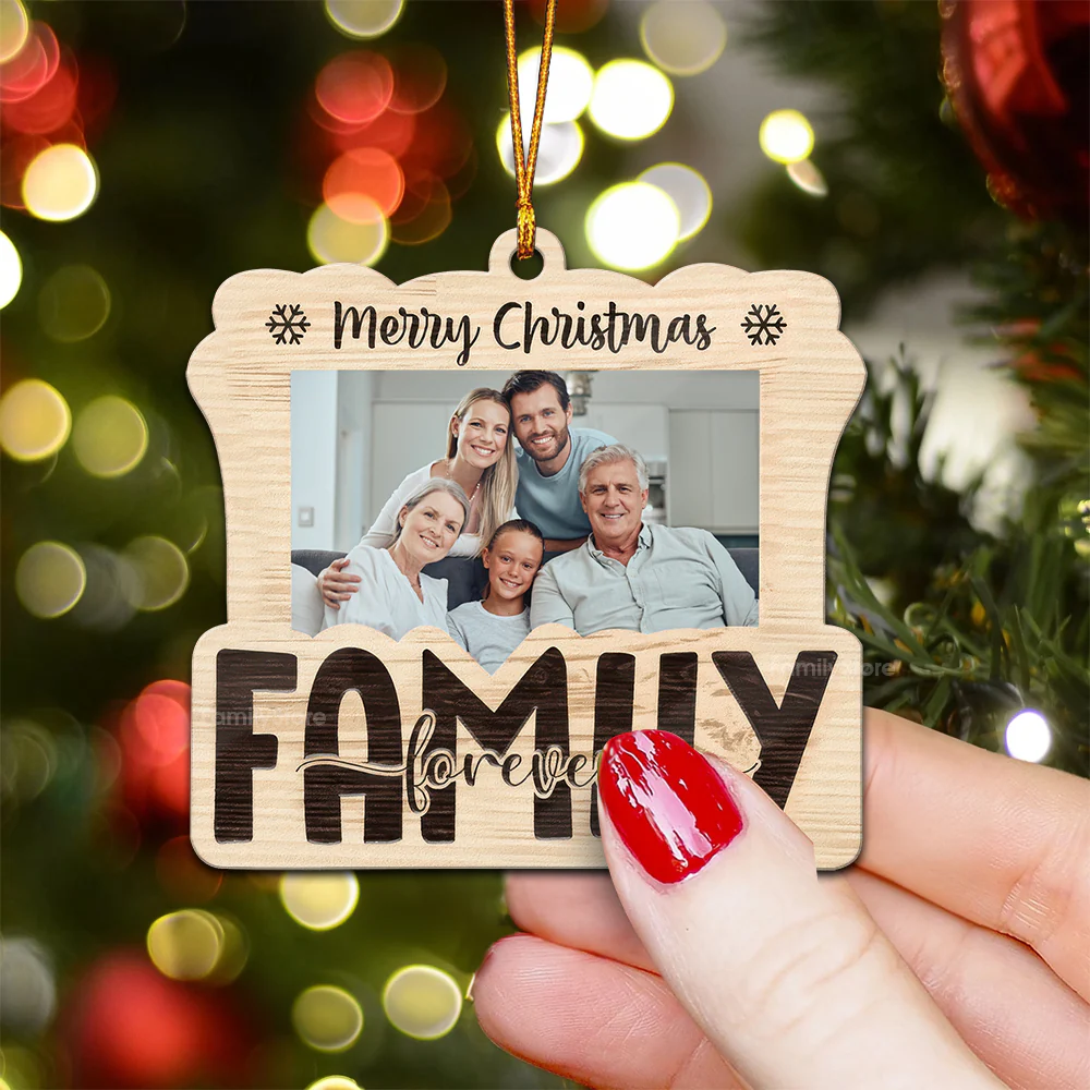 The Holidays Are A Time For Family - Gift For Family - Personalized Wood Ornament NA94 - Image 3