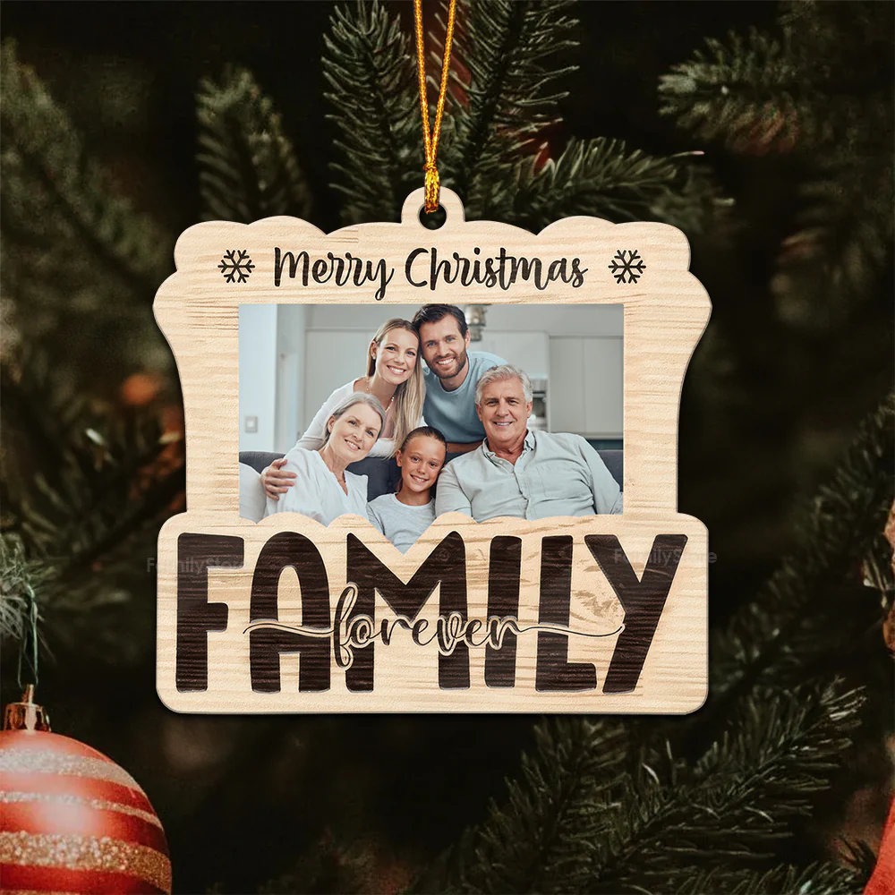 The Holidays Are A Time For Family - Gift For Family - Personalized Wood Ornament NA94 - Image 4