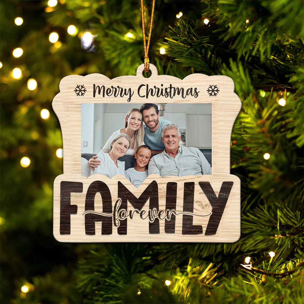 The Holidays Are A Time For Family - Gift For Family - Personalized Wood Ornament NA94 - Image 5