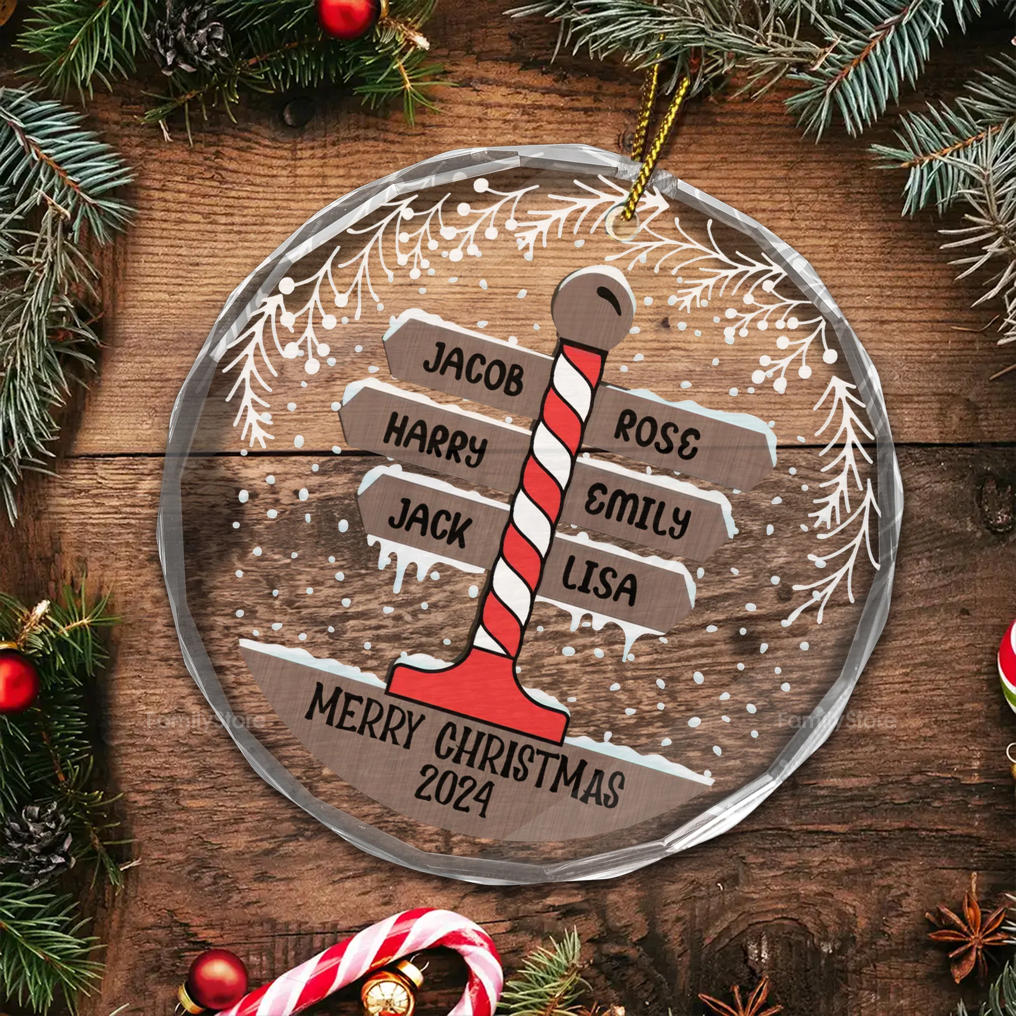 The Joy Of Christmas Is Family - Gift For Family - Personalized Glass Ornament NA94 - Image 2