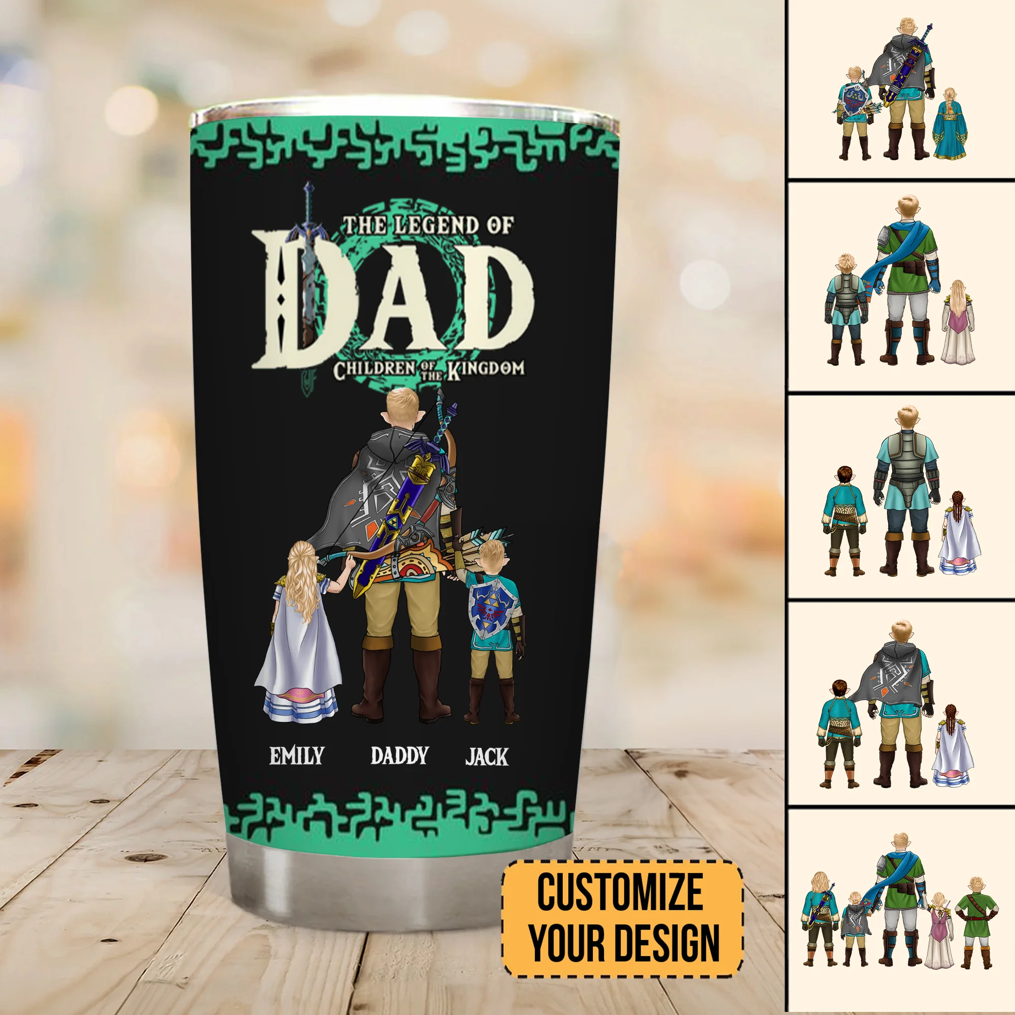 Zelda The Legend Of Dad Children Of The Kingdom - Gift For Dad - Personalized Tumbler - CL07 NA94 - Image 2