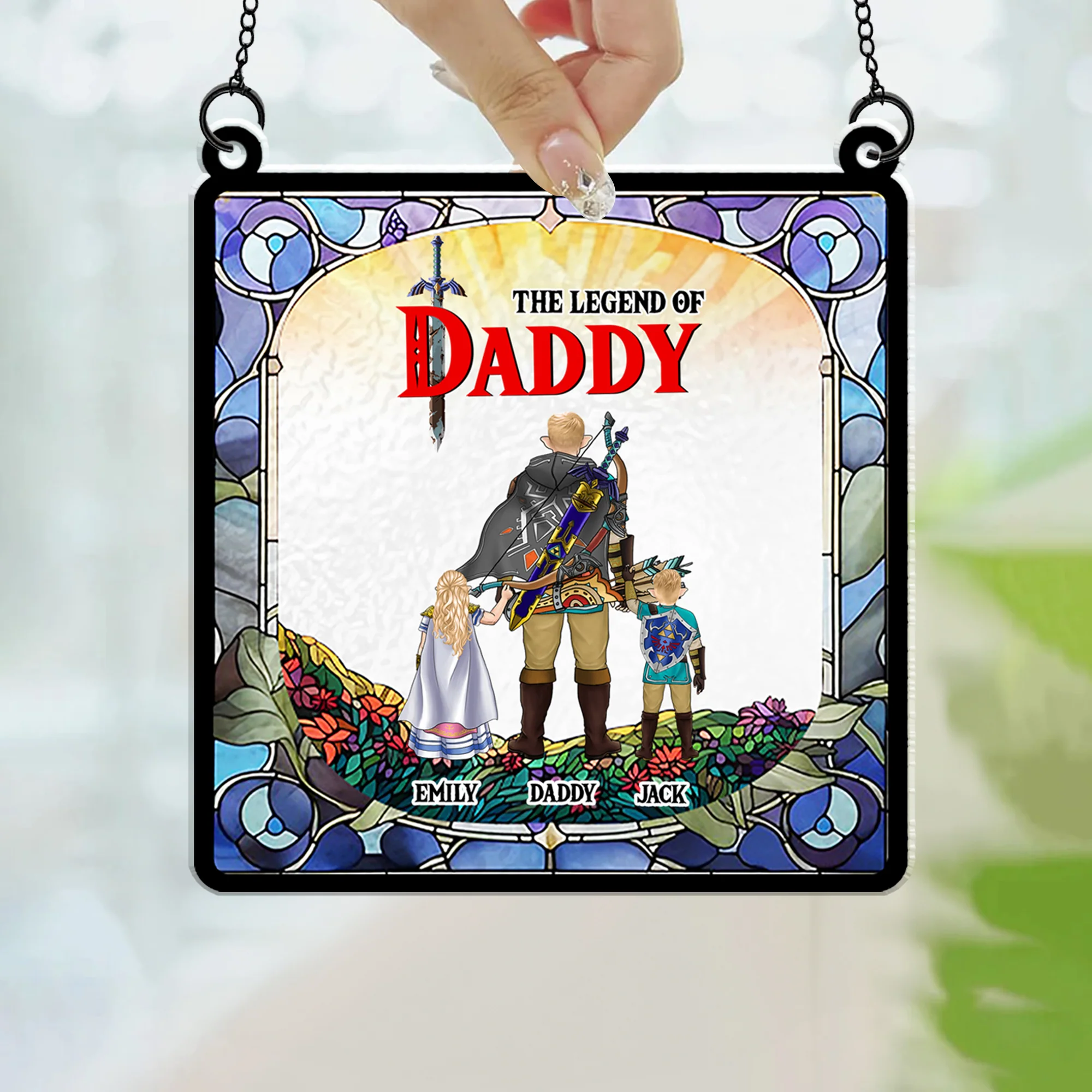 Zelda The Legend Of Dad - Gift For Dad - Personalized Suncatcher  - CL07 NH96 - Image 3
