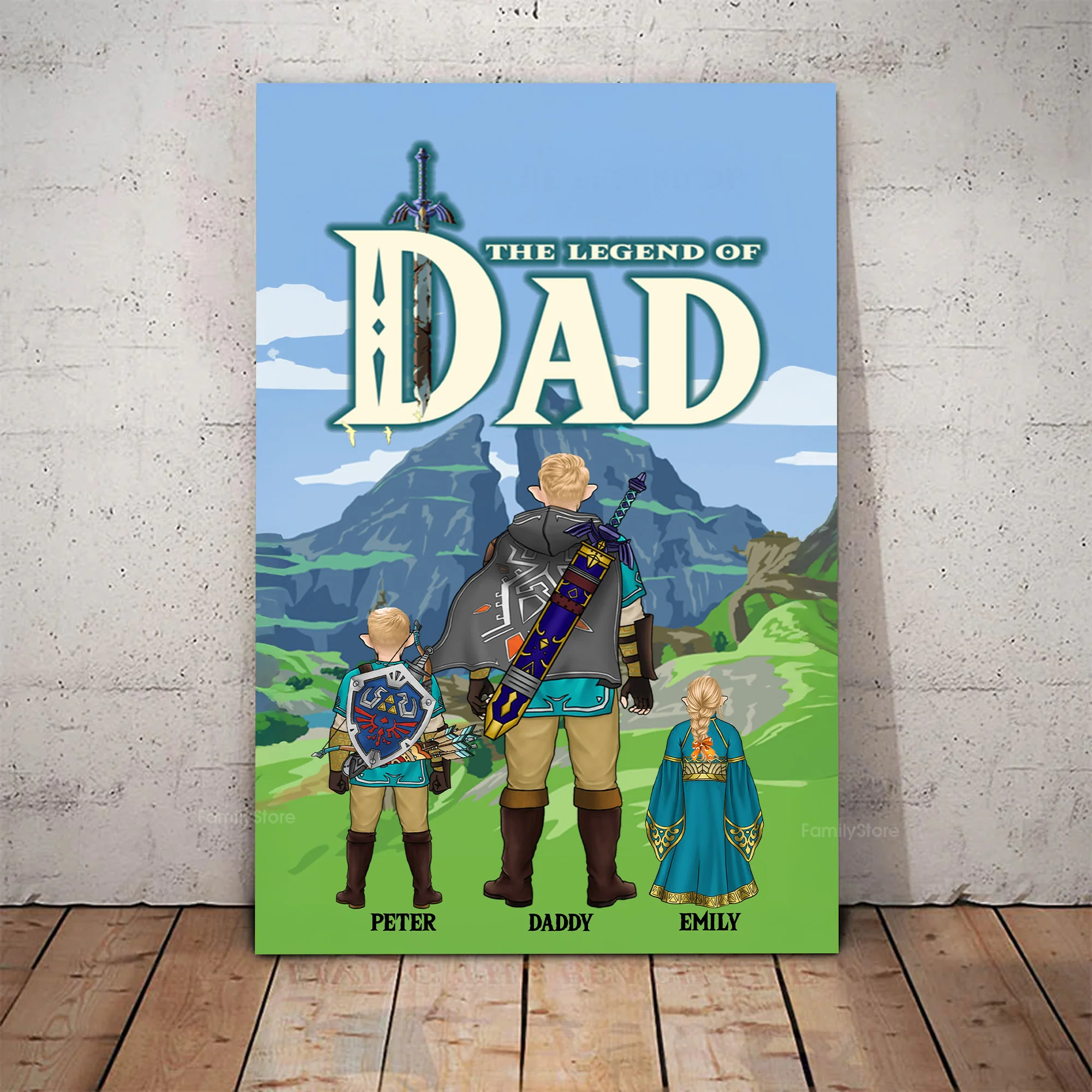 The Legend Of Dad The Children Of Wild - Personalized Canvas Poster - Gift For Dad, Father’s Day | CL07  NA94