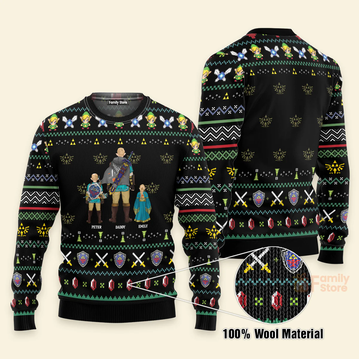 The Legend Of Zelda Christmas - Gift for Dad, Grandpa, Husband - Personalized Ugly Sweatshirt - CL07 NH96 - Image 2