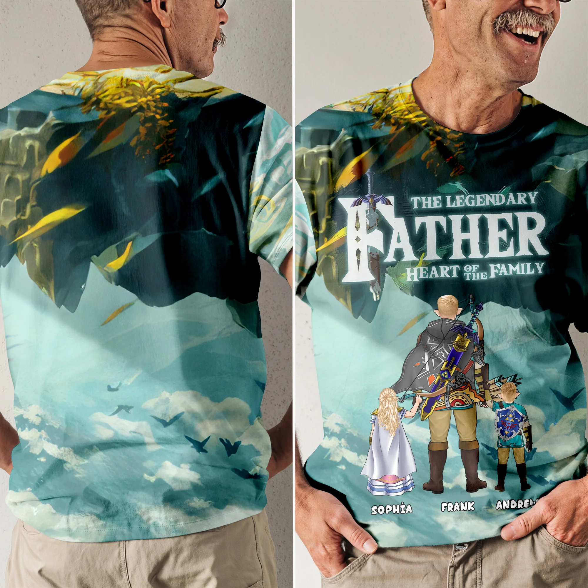 The Legendary Dad The Heart Of Family - Personalized 3D Tshirt - Gift For Dad, Grandpa, Father's Day |  CL07 NA94 - Image 2