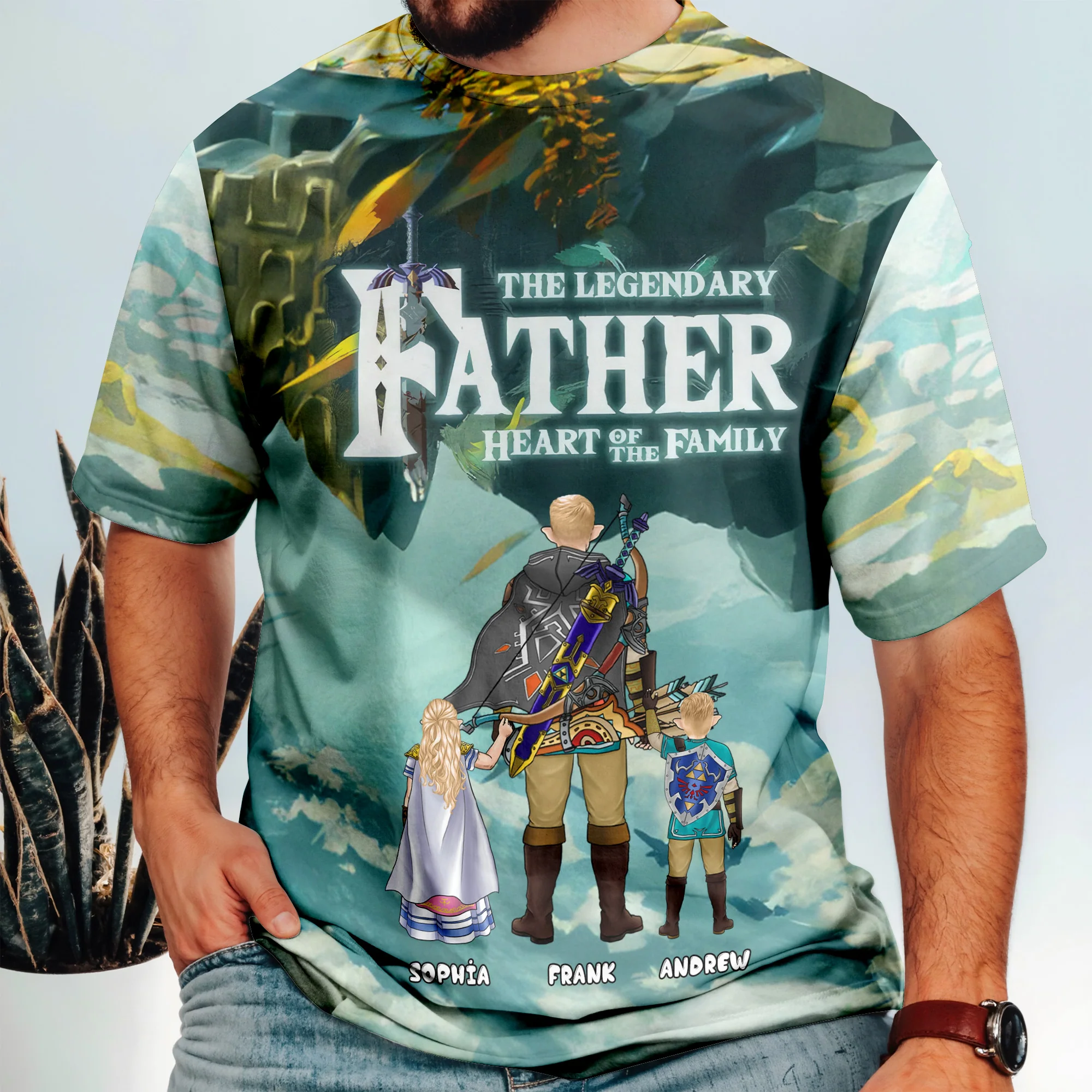 The Legendary Dad The Heart Of Family - Personalized 3D Tshirt - Gift For Dad, Grandpa, Father's Day |  CL07 NA94 - Image 3