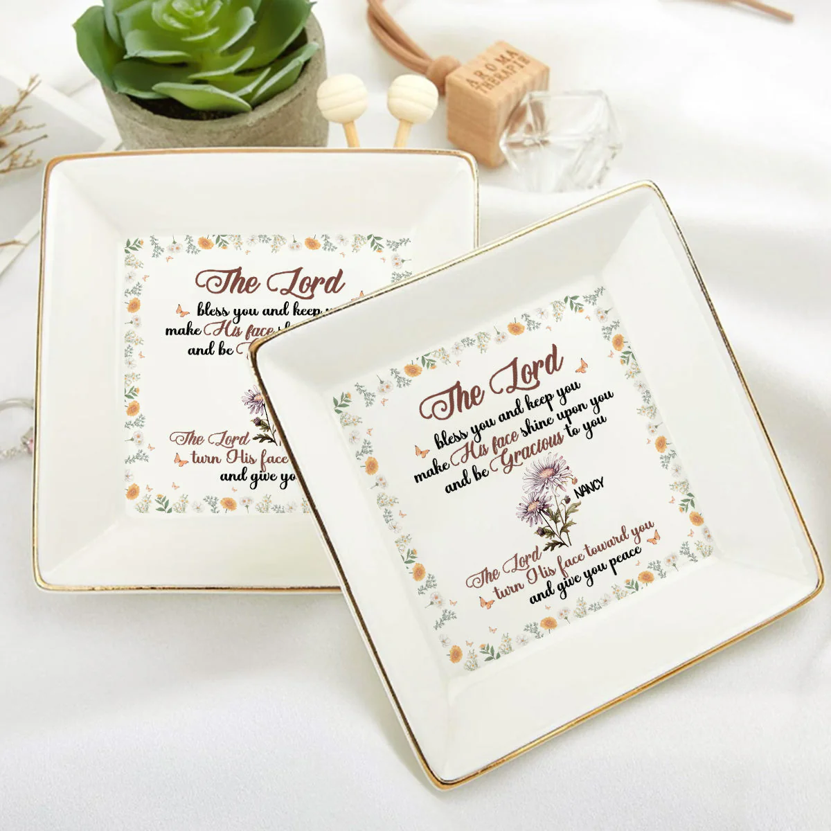 The Lord Bless You And Keep You - Personalized Jewelry Dish - Gift For Grandma, Mom, Girlfriend, Wife, Bestie, Sister NH96 - Image 6
