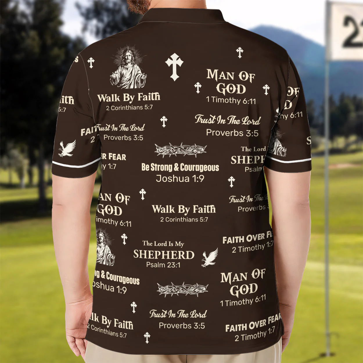 The Lord Is My Shepherd - Personalized Polo Shirt - Gift for Dad, Husband, Grandpa - Image 2