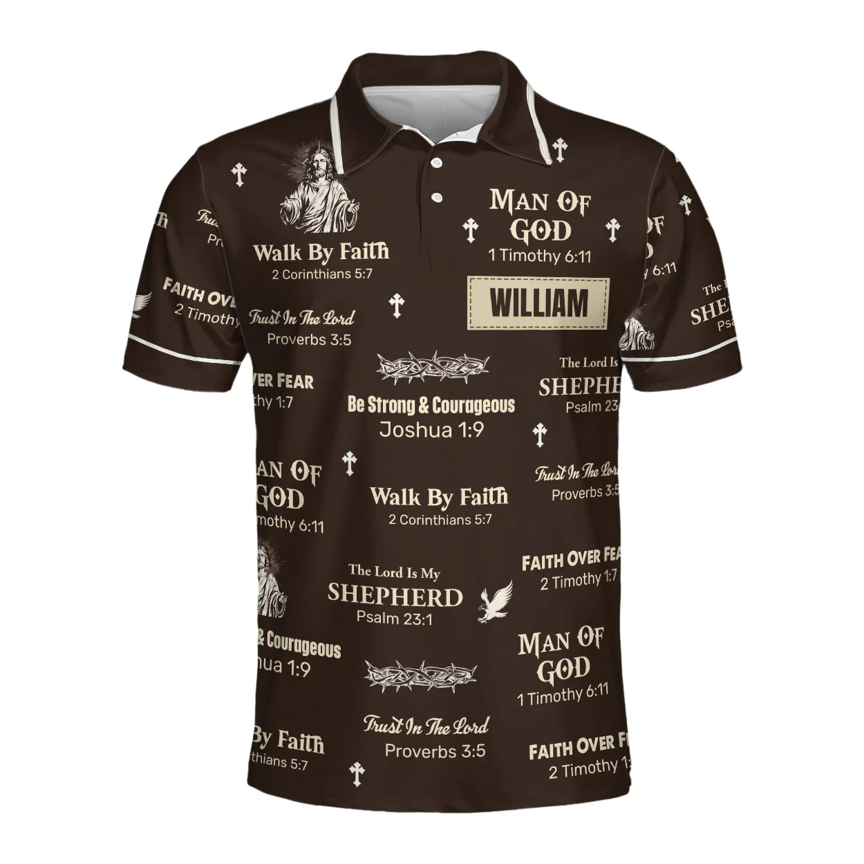 The Lord Is My Shepherd - Personalized Polo Shirt - Gift for Dad, Husband, Grandpa - Image 3