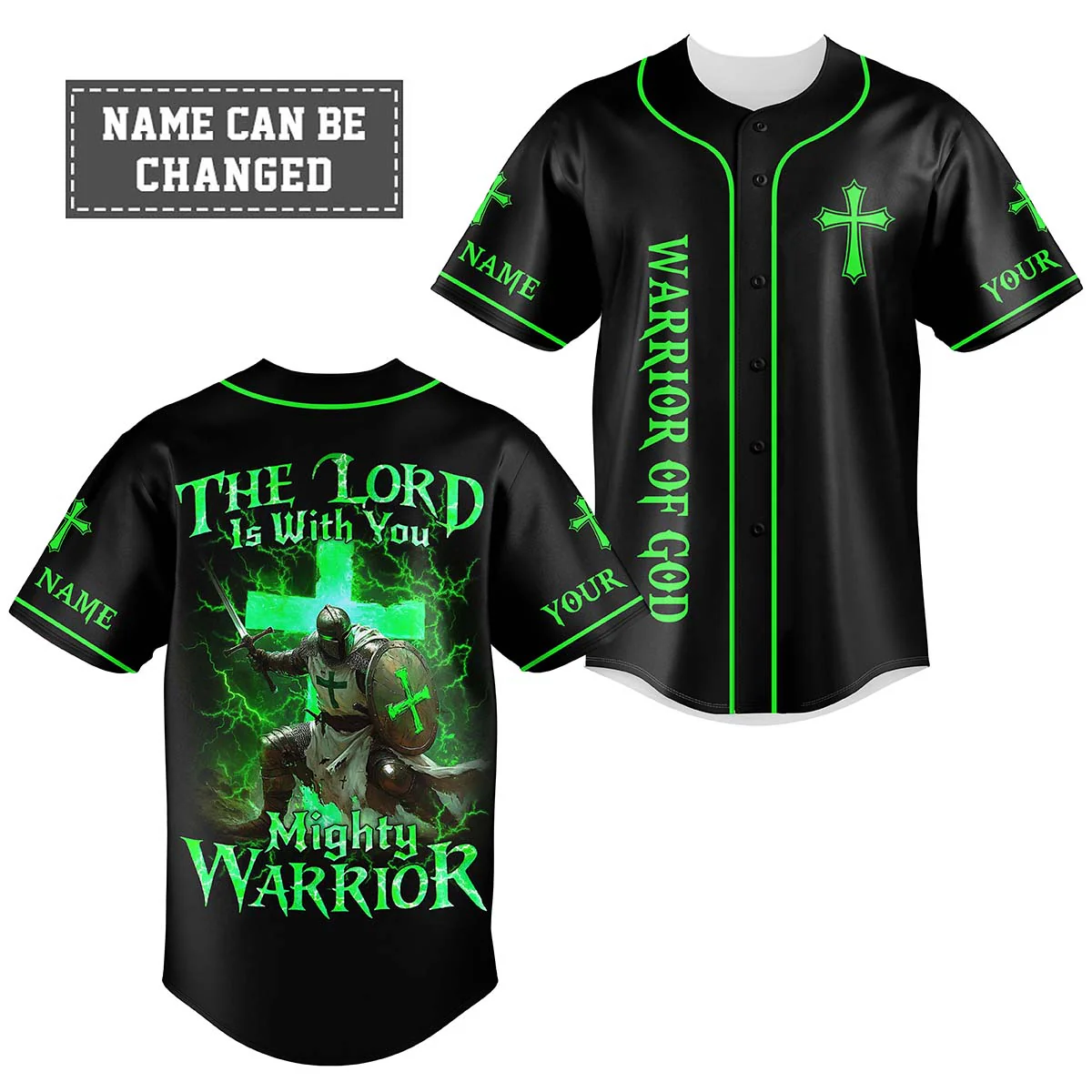 The Lord Is With You Mighty Warrior Custom Name Baseball Jersey - Christant Gift For Him