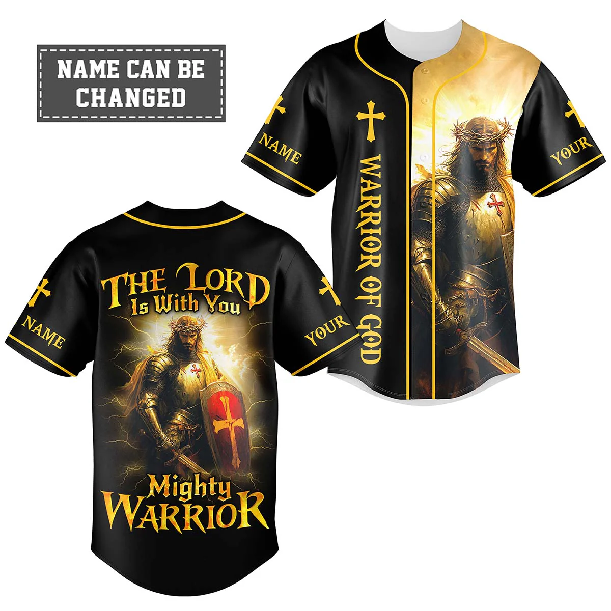 The Lord Is With You Mighty Warrior Custom Name Baseball Jersey - Christant Gift For Him