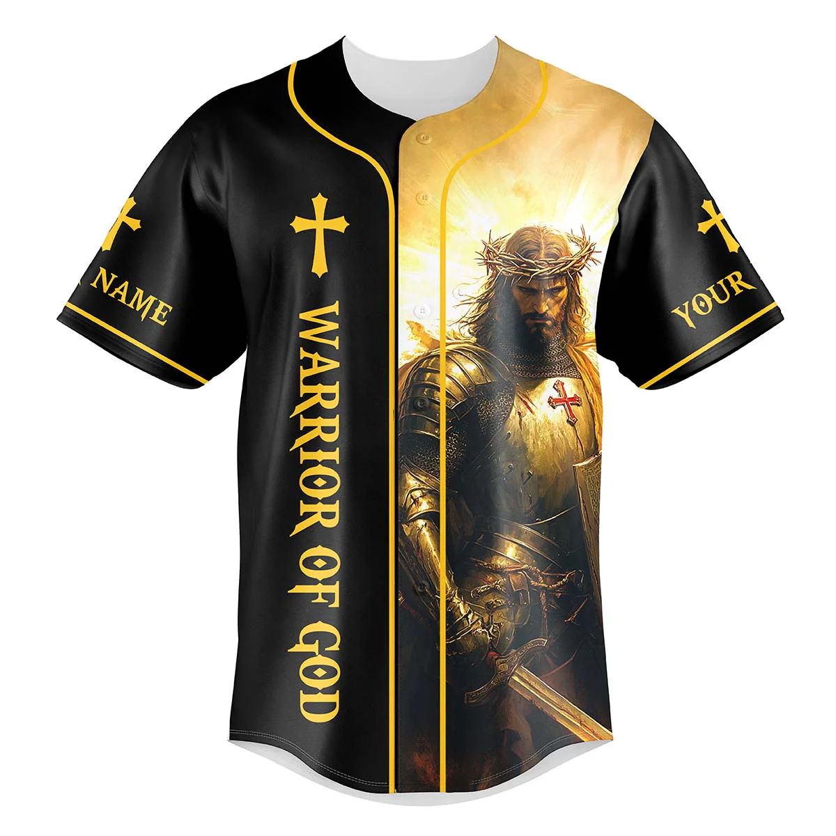 The Lord Is With You Mighty Warrior Custom Name Baseball Jersey - Christant Gift For Him - Image 2