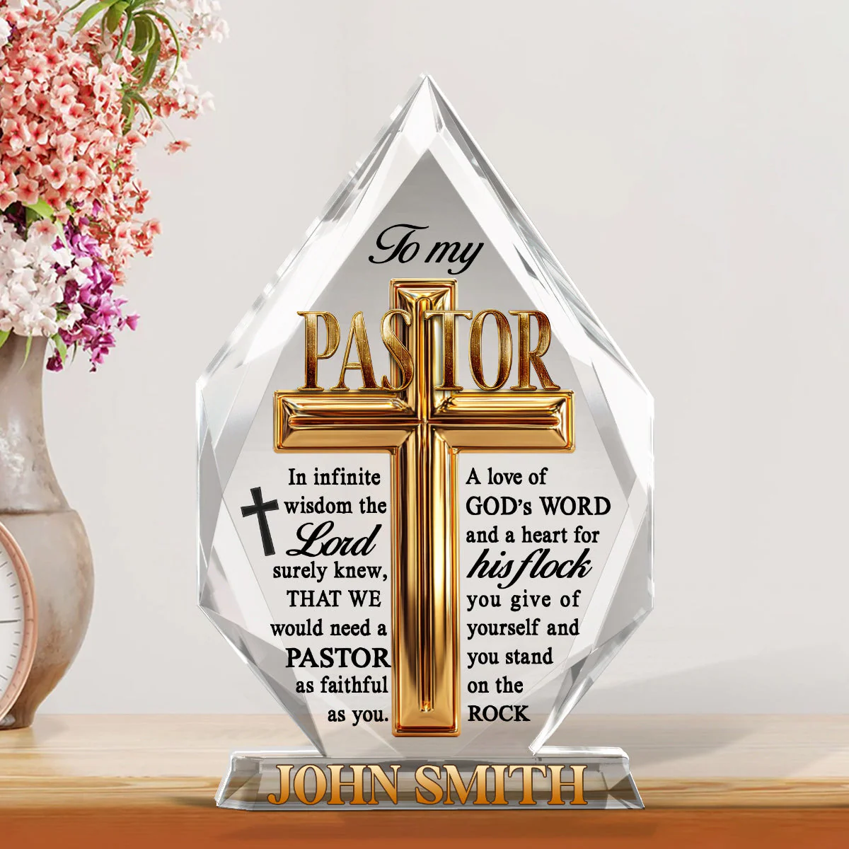 The Lord Knew We Need A Pastor - Personalized Acrylic Plaque TD118