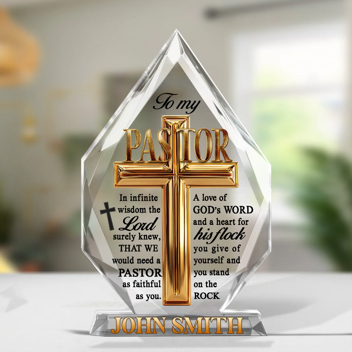 The Lord Knew We Need A Pastor - Personalized Acrylic Plaque TD118 - Image 4