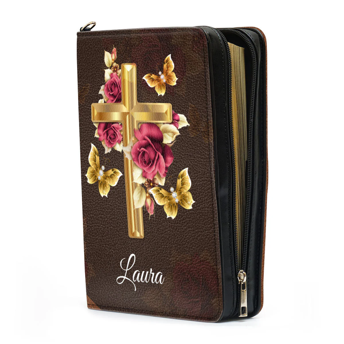 The Lord Will Fight For Me Floral Cross - Personalized Bible Covers - AT4081438 - Image 4