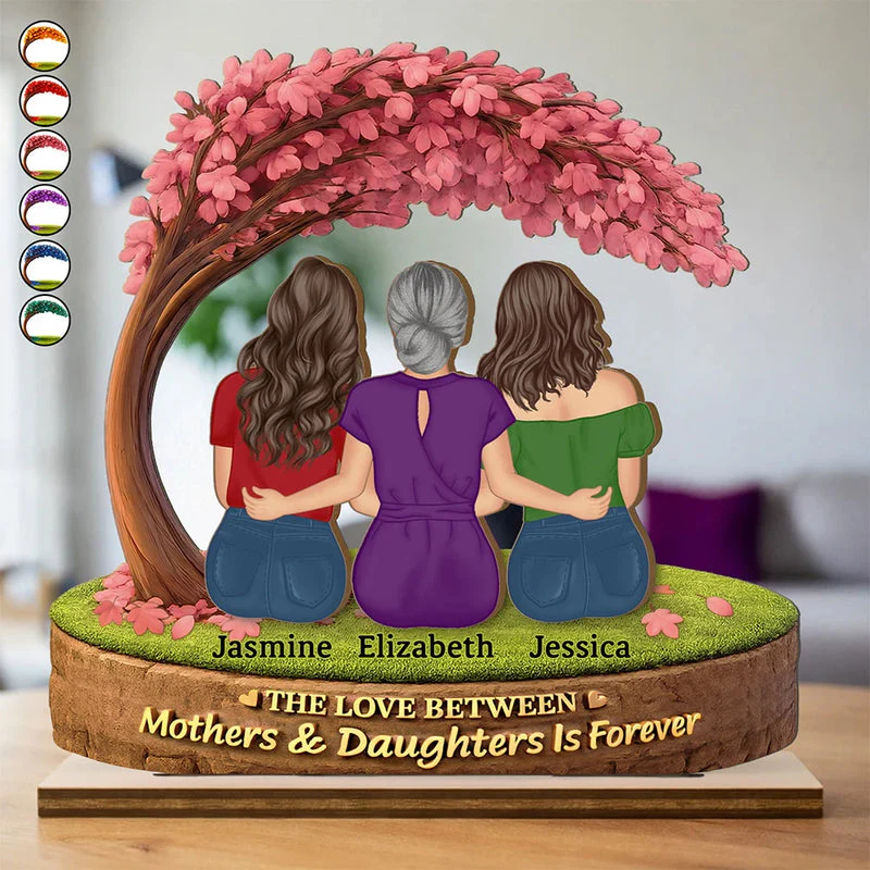 The Love Between Mother & Daughter - Personalized Wooden Plaque - Gift For Mom, Grandma | GR24 HN02 - Image 2