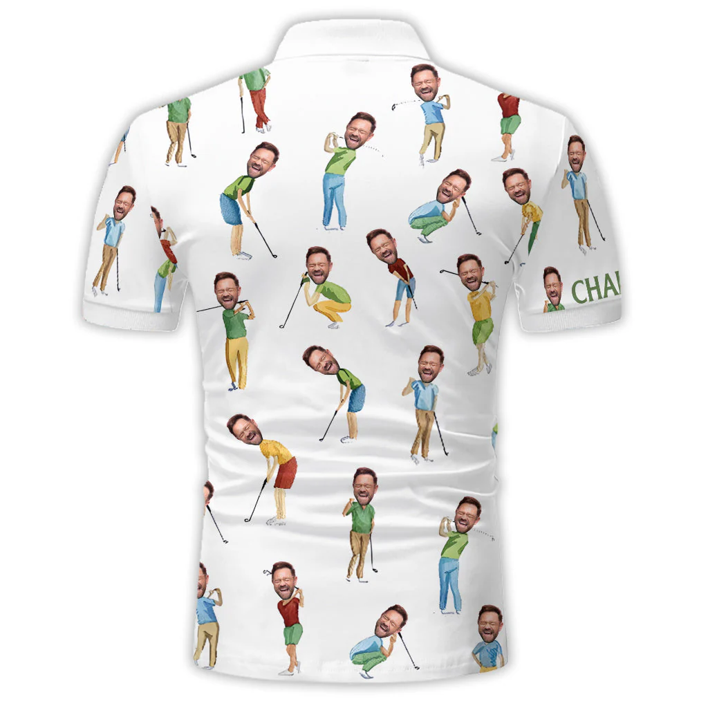 The Most TeeRiffic Dad By Pari - Personalized Polo Shirt - Gift For Dad, Grandpa, Golf Lovers - Image 4