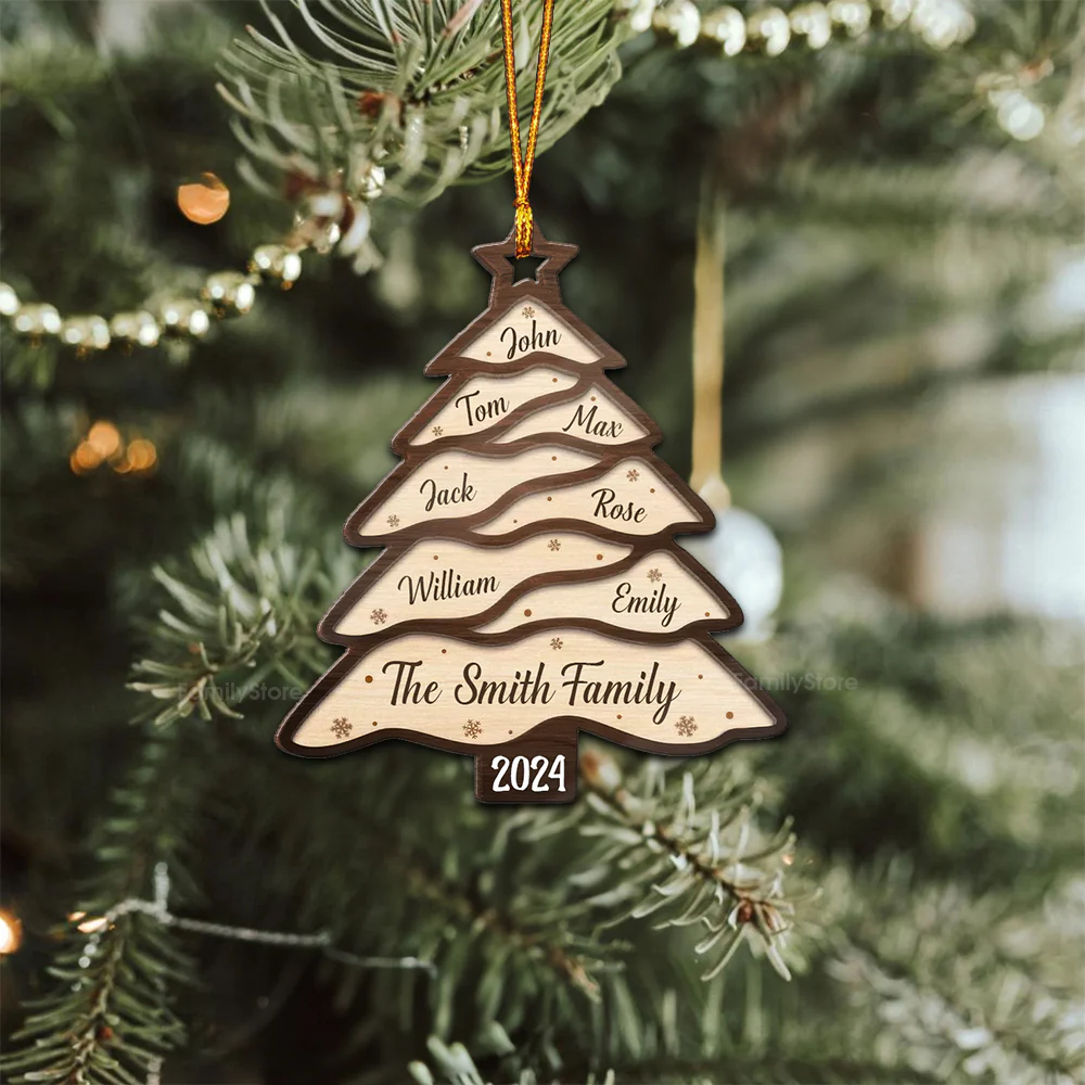 The Most Wonderful Time Of The Year - Gift For Family - Personalized Wood Ornament NA94 - Image 3