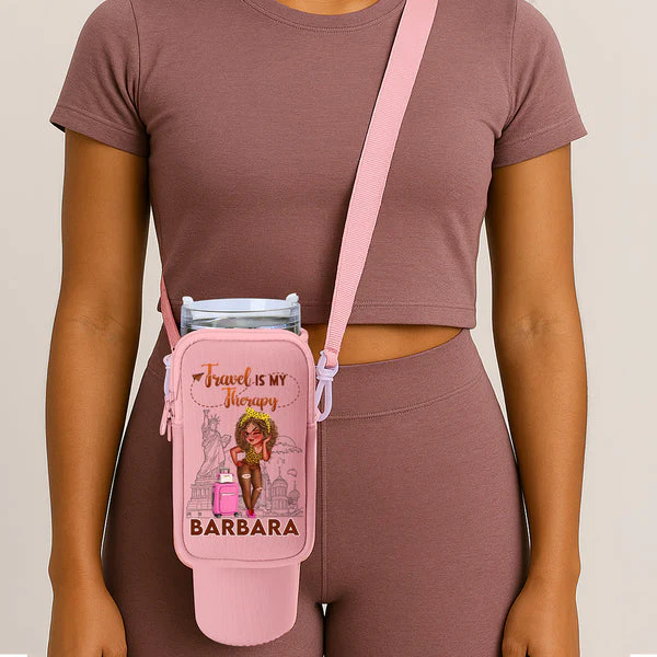 The Sky Is Calling Travel Theme - Personalized Tumbler Holder Bag - Gift For Travelers, Her | GR30. Travel HD95 - Image 3