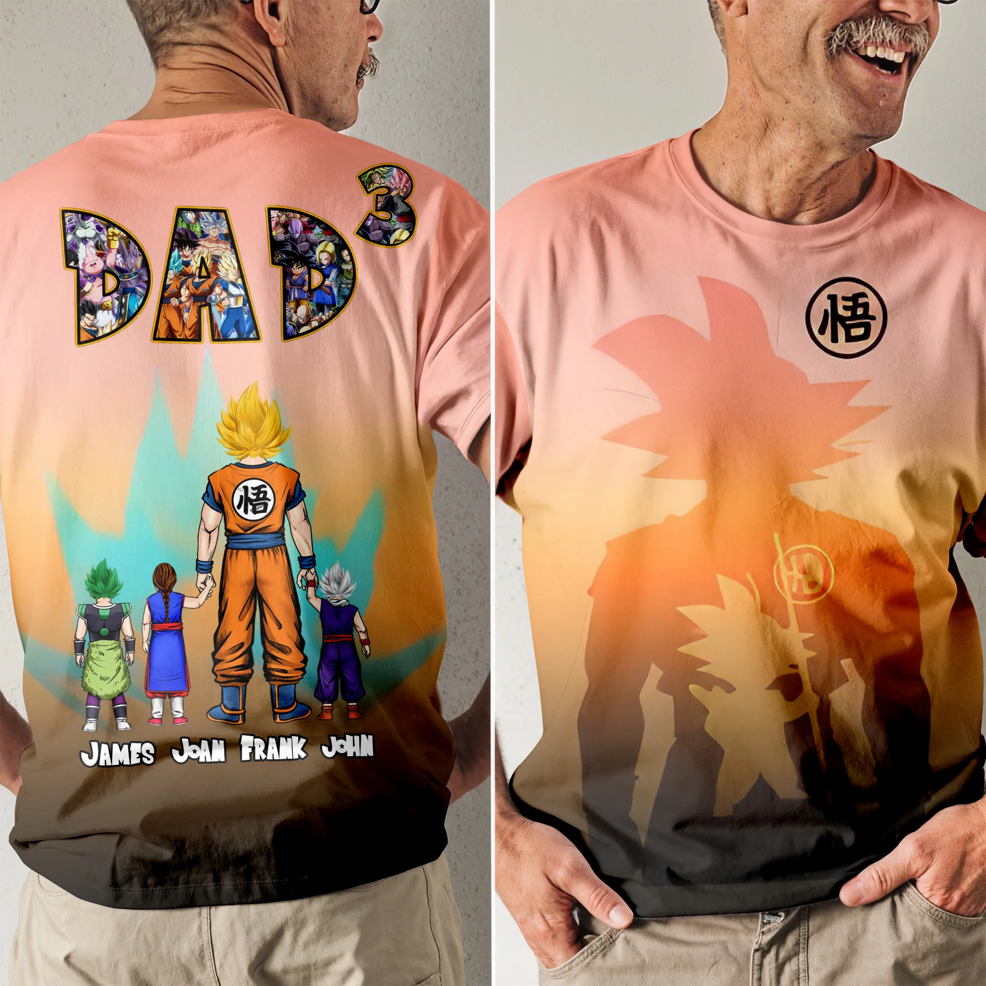The Super Saiyan Dad We Love You - Personalized 3D Tshirt - Gift For Dad, Grandpa, Father's Day |  CL03 NA94 - Image 2