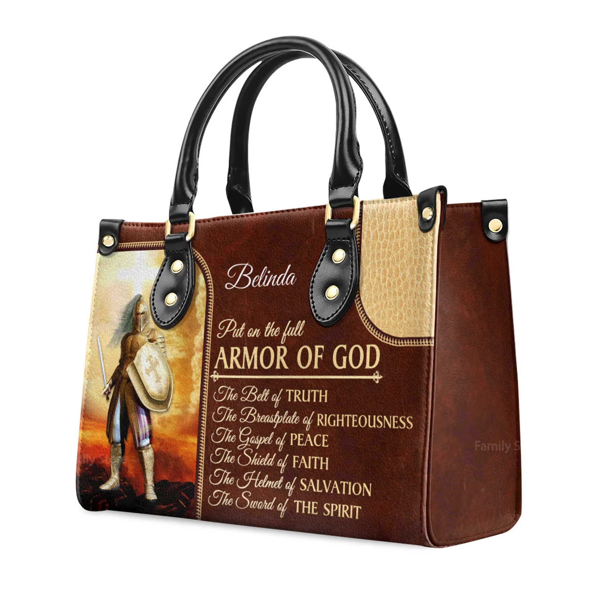 The Sword Of The Spirit - Awesome Personalized Leather Handbag - AT4081439 - Image 3