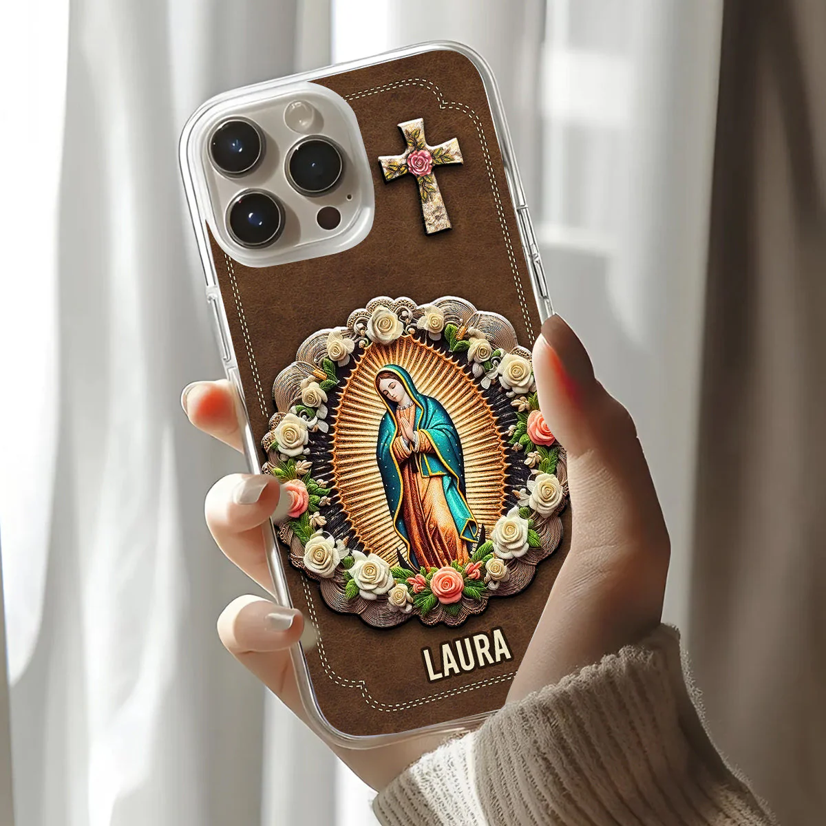 The Virgin Mary Retro Style - Personalized Phone Case TD118 - Image 3