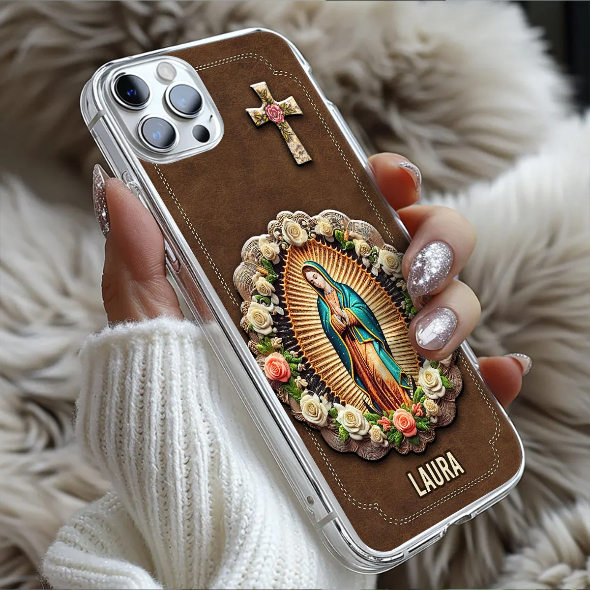 The Virgin Mary Retro Style - Personalized Phone Case TD118 - Image 5