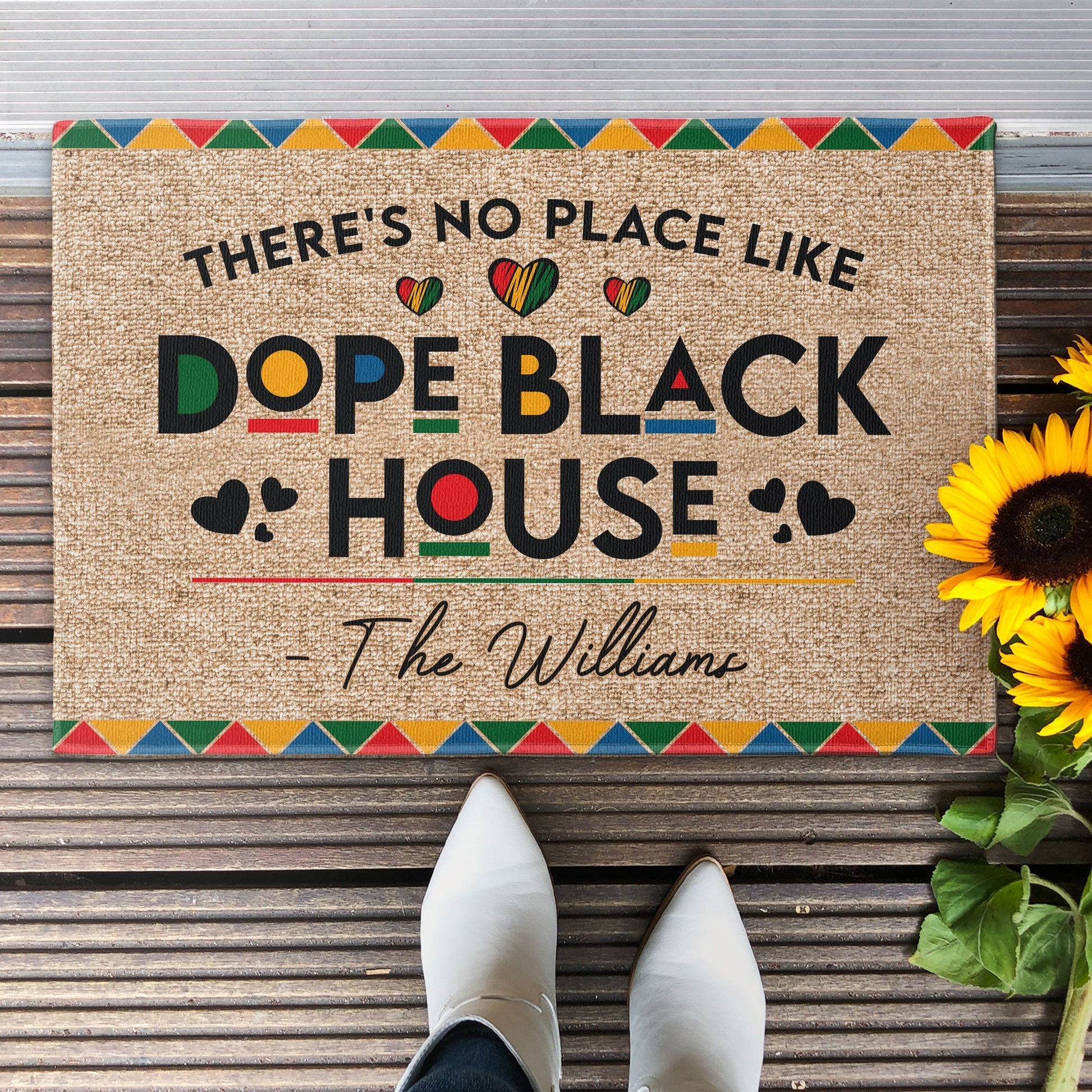 There Is No Place Like Dope Black Family - Personalized Door Mat - Gift For Family Members NA94 - Image 4