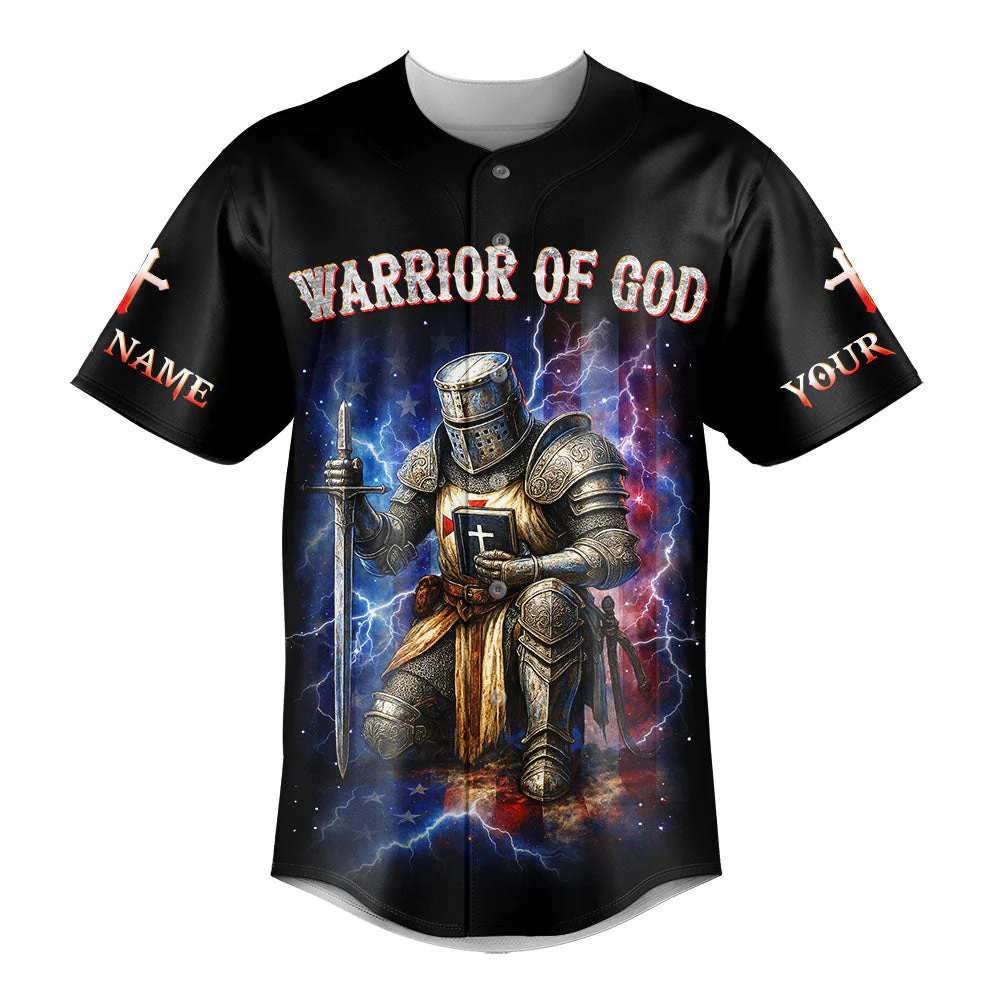 There Is Power In The Name Of Jesus Custom Name Baseball Jersey - Christant Gift For Him - Image 2