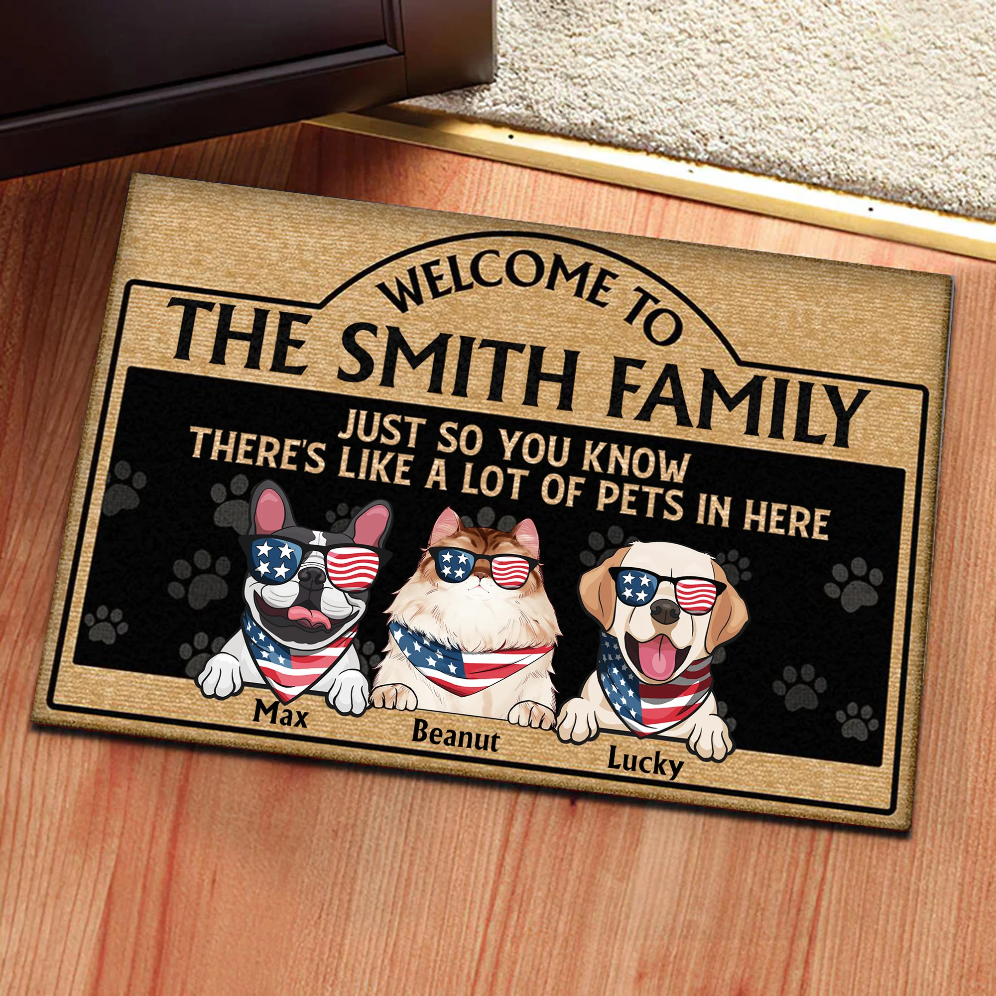 There‘s Like A Lot Of Dogs Cats In Here - Gift For Pet Lovers - Personalized Door Mat - Image 4