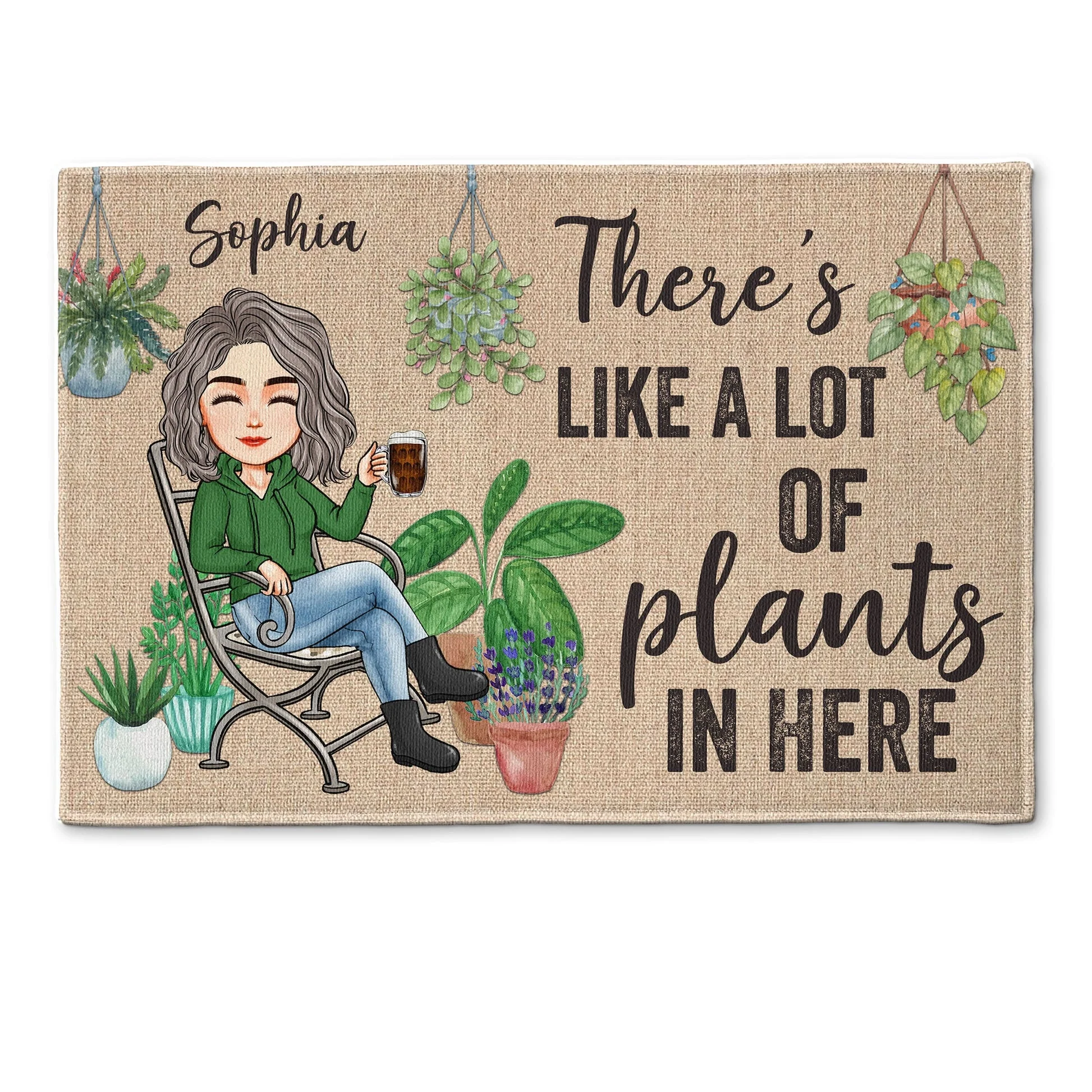There's Like A Lot Of Plants In Here - Personalized Door Mat - Gift For Mom, Grandma, Mothers Day, Plant Lovers | GR21 NA94 - Image 2